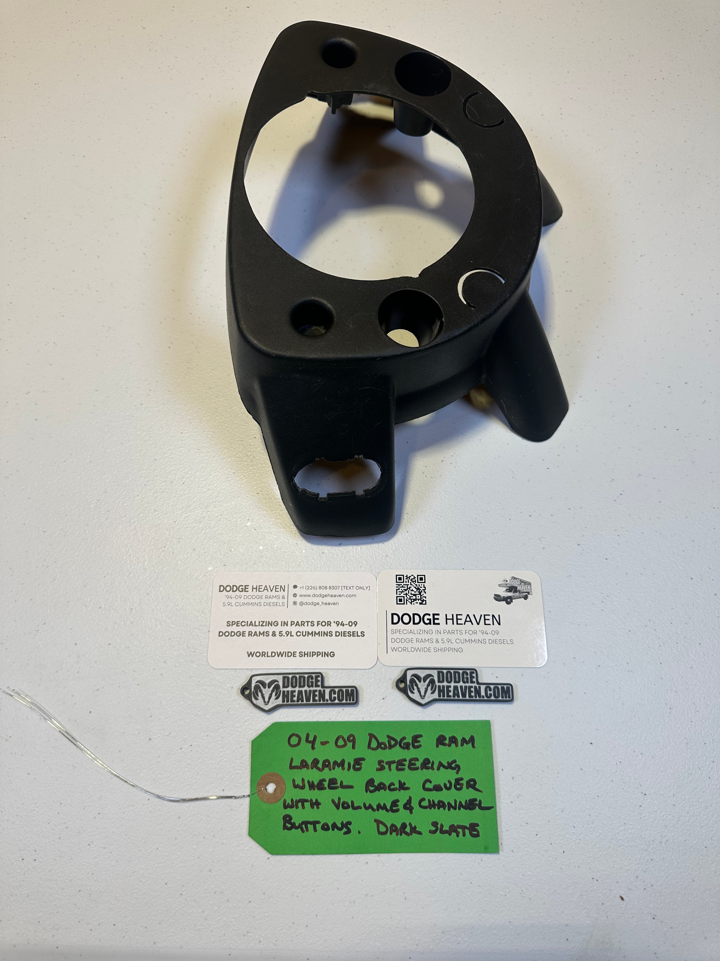 2004-2009 Dodge Ram 1500 2500 3500 Laramie Steering Wheel Cover Volume Control Grey (OEM)