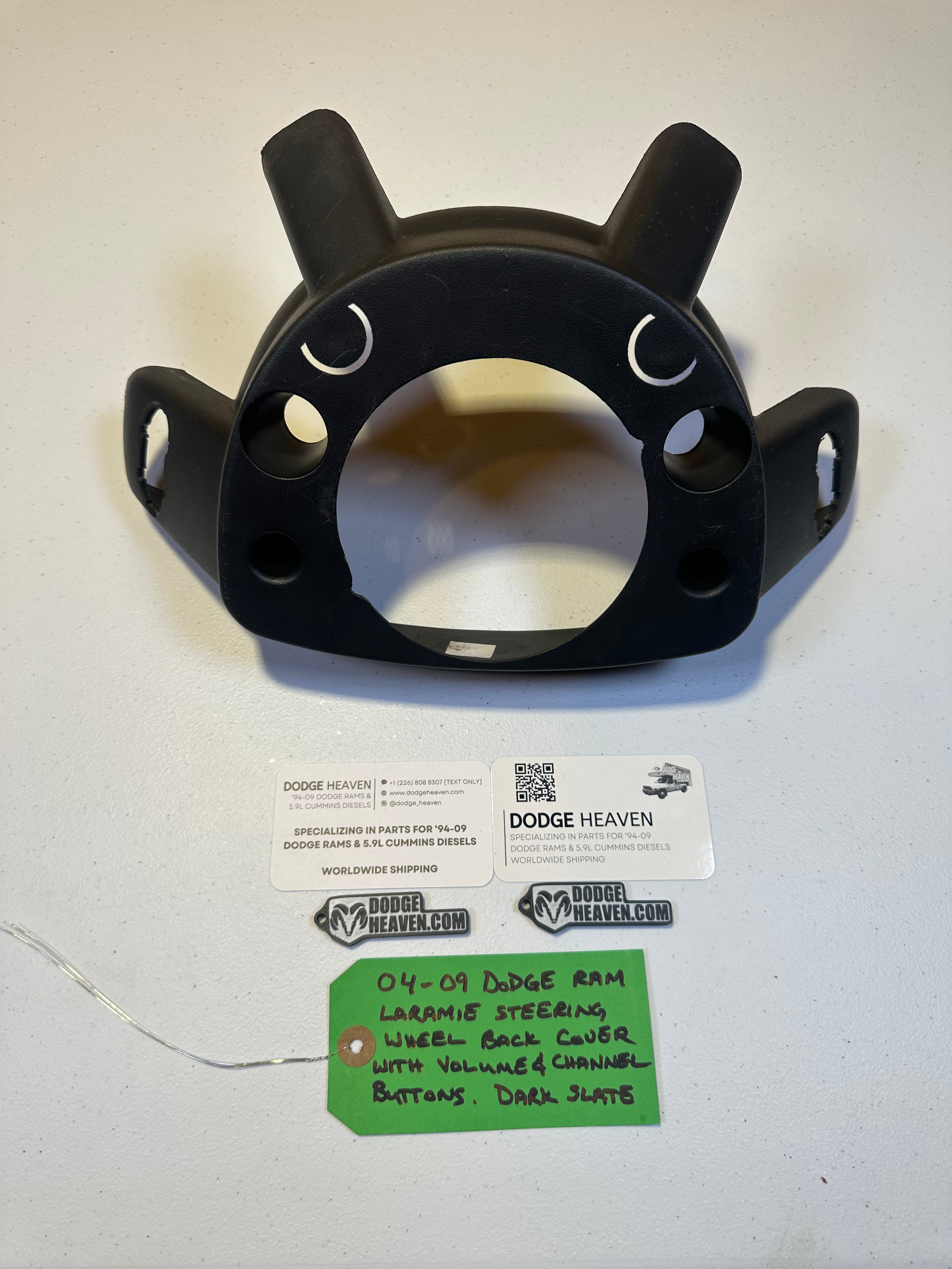 2004-2009 Dodge Ram 1500 2500 3500 Laramie Steering Wheel Cover Volume Control Grey (OEM)