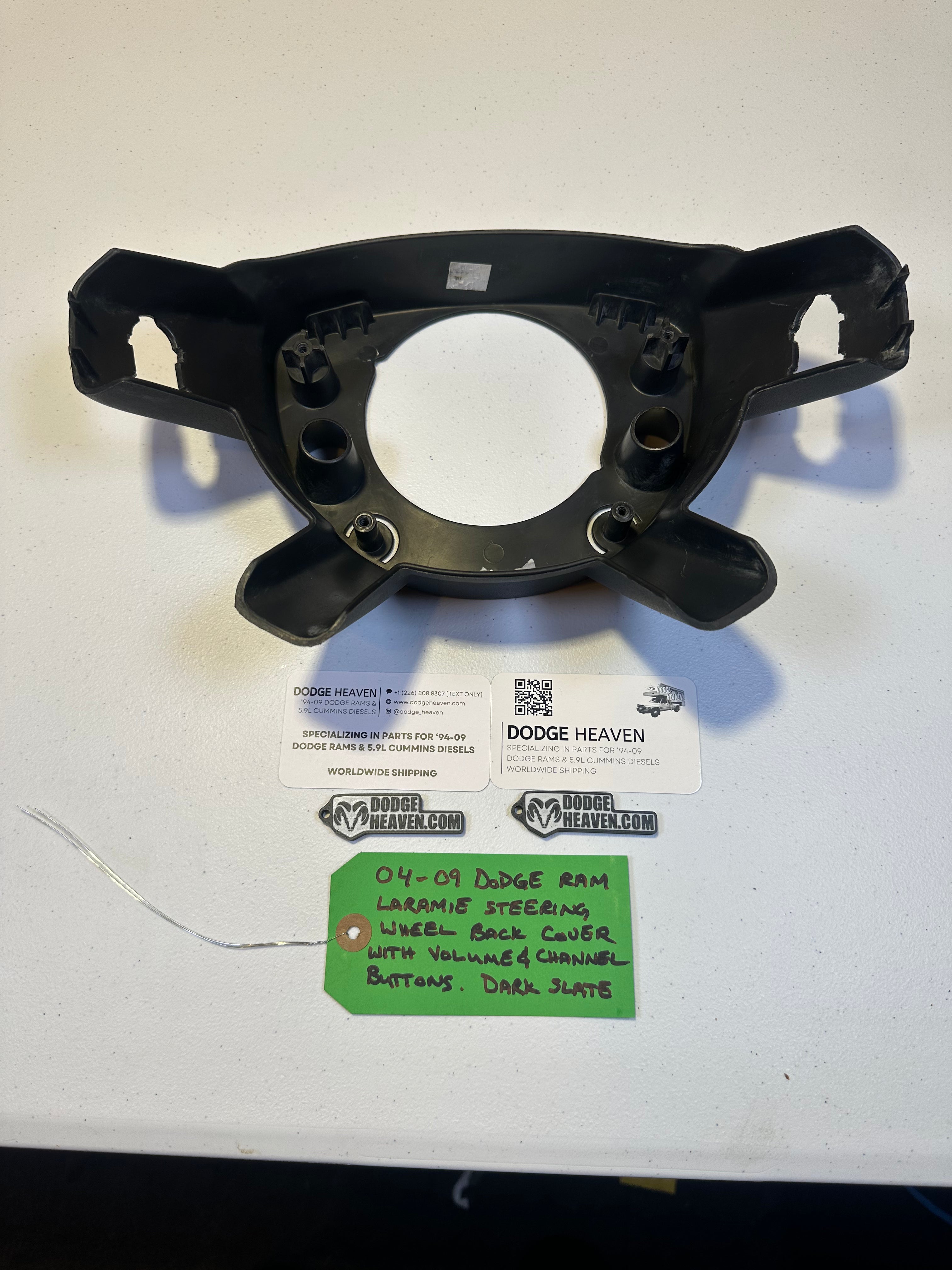 2004-2009 Dodge Ram 1500 2500 3500 Laramie Steering Wheel Cover Volume Control Grey (OEM)