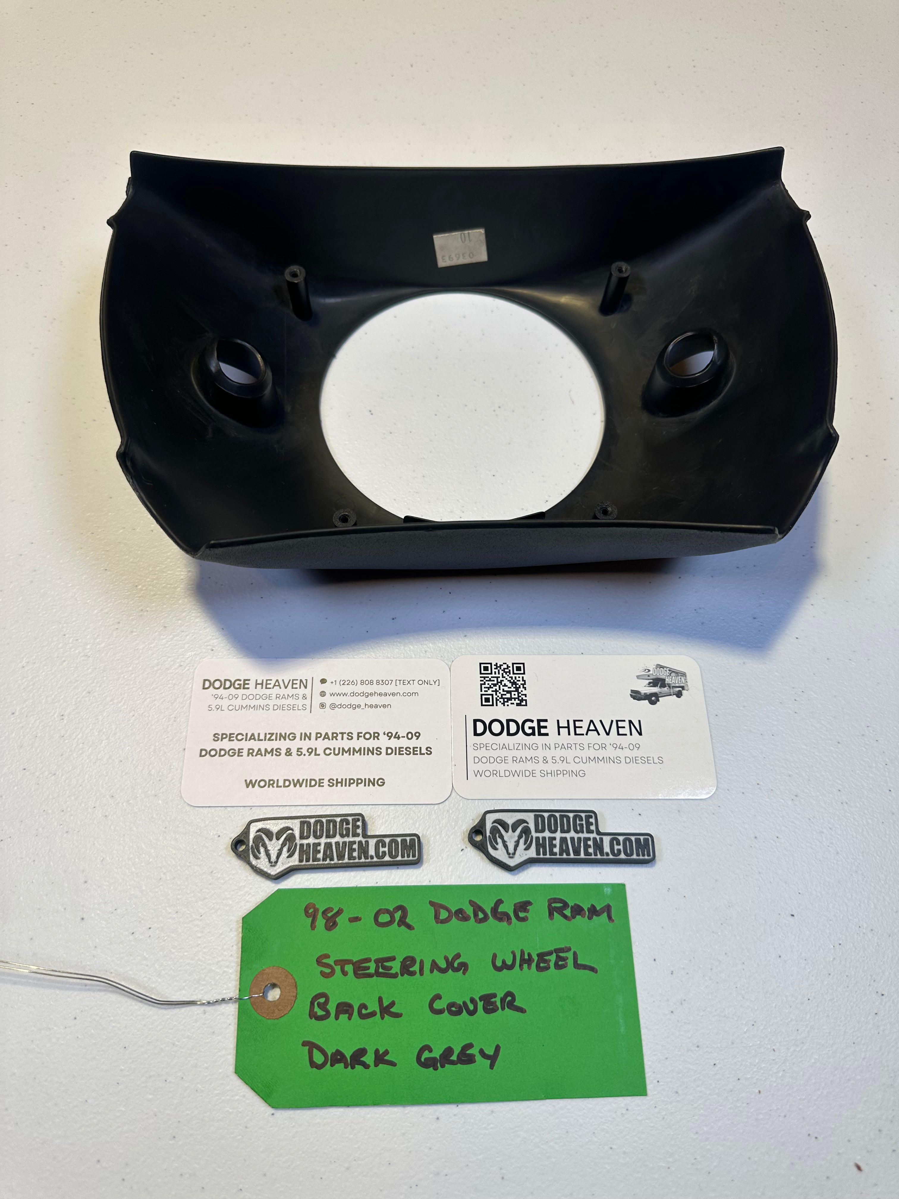 1998-2002 Dodge Ram 1500 2500 3500 Steering Wheel Back Cover Dark Grey (OEM)