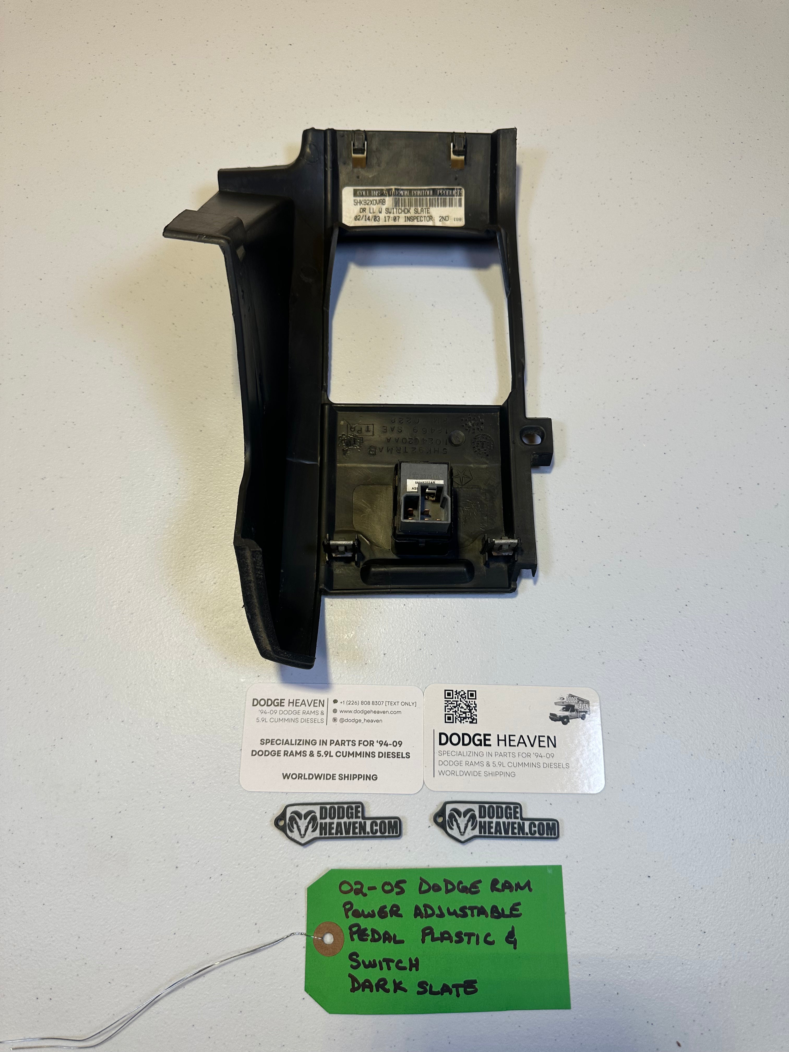 2002-2005 Dodge Ram Power Adjustable Pedal Trim Bezel & Switch Slate Grey (OEM)
