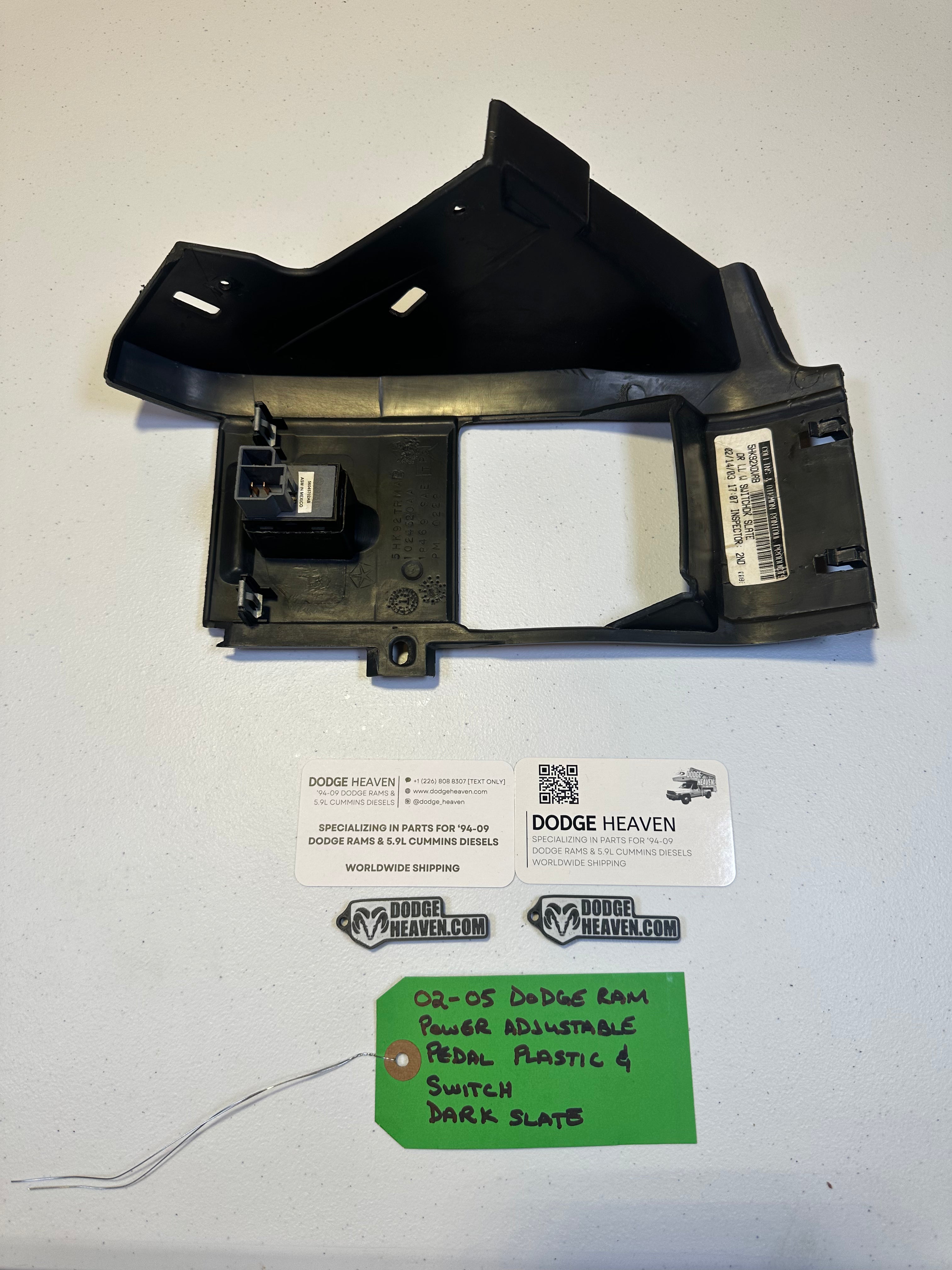 2002-2005 Dodge Ram Power Adjustable Pedal Trim Bezel & Switch Slate Grey (OEM)