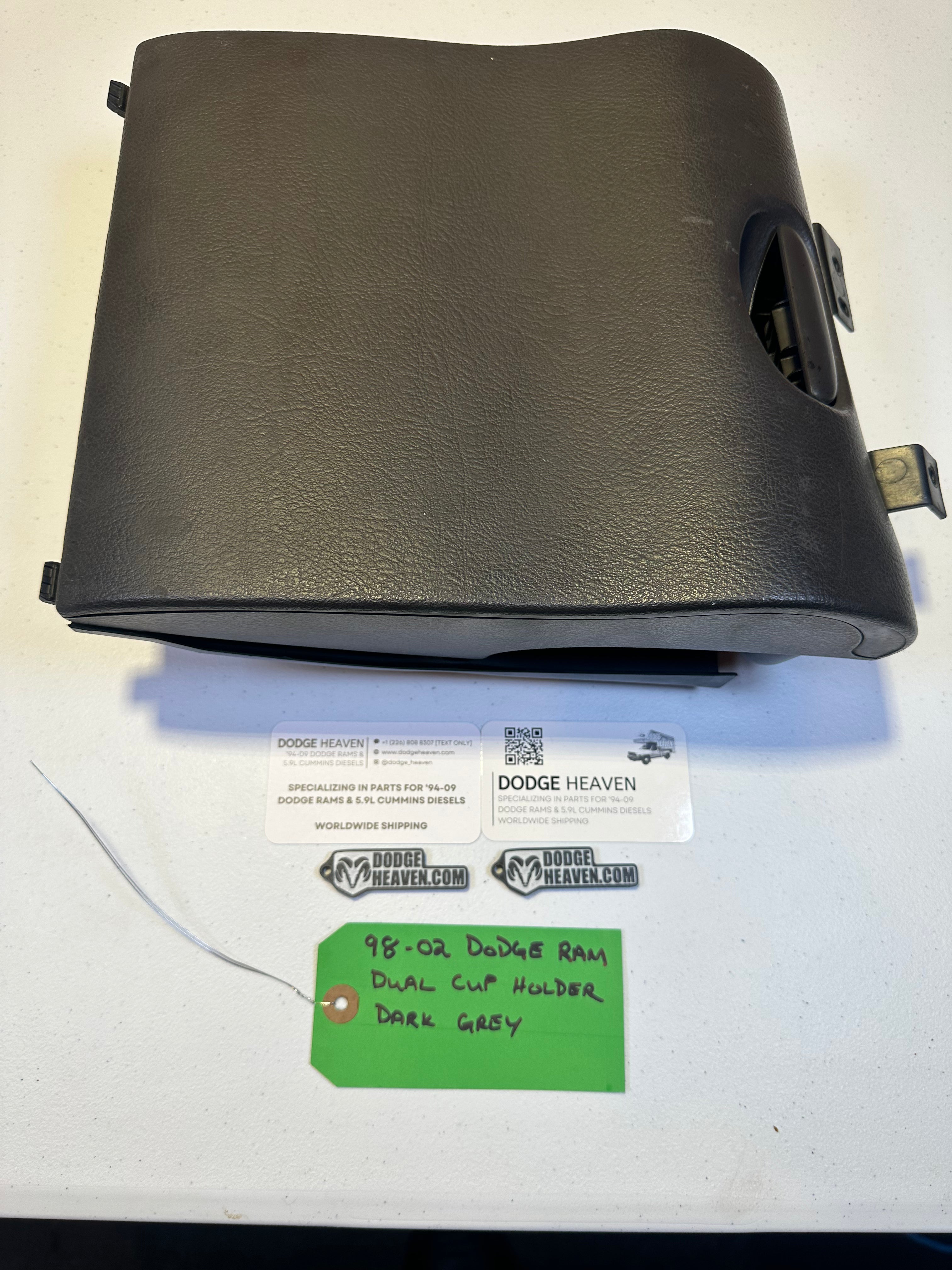 1998-2002 Dodge Ram 1500 2500 3500 Auto Cup Holders Center Dash Agate Grey (OEM)