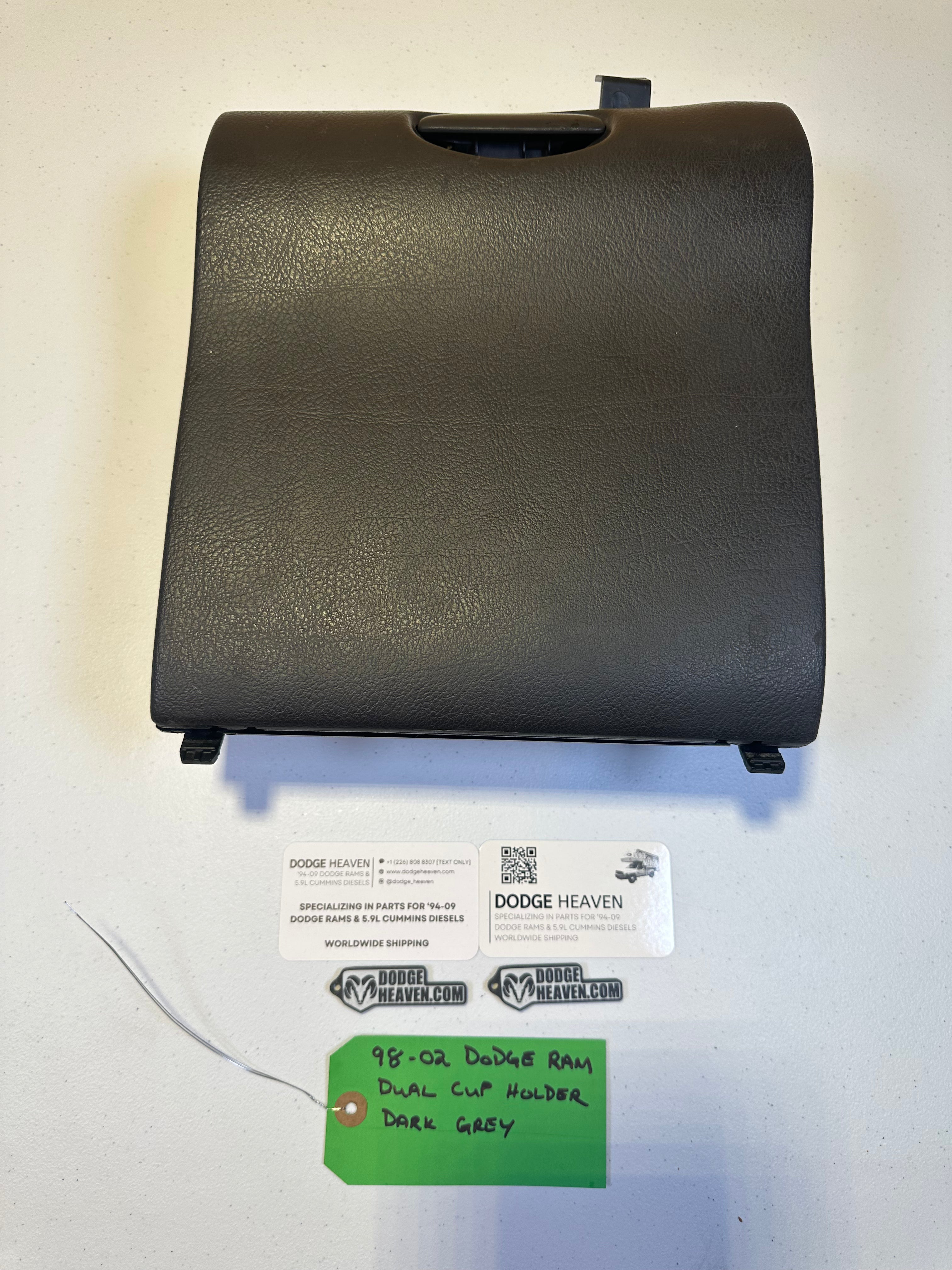 1998-2002 Dodge Ram 1500 2500 3500 Auto Cup Holders Center Dash Agate Grey (OEM)