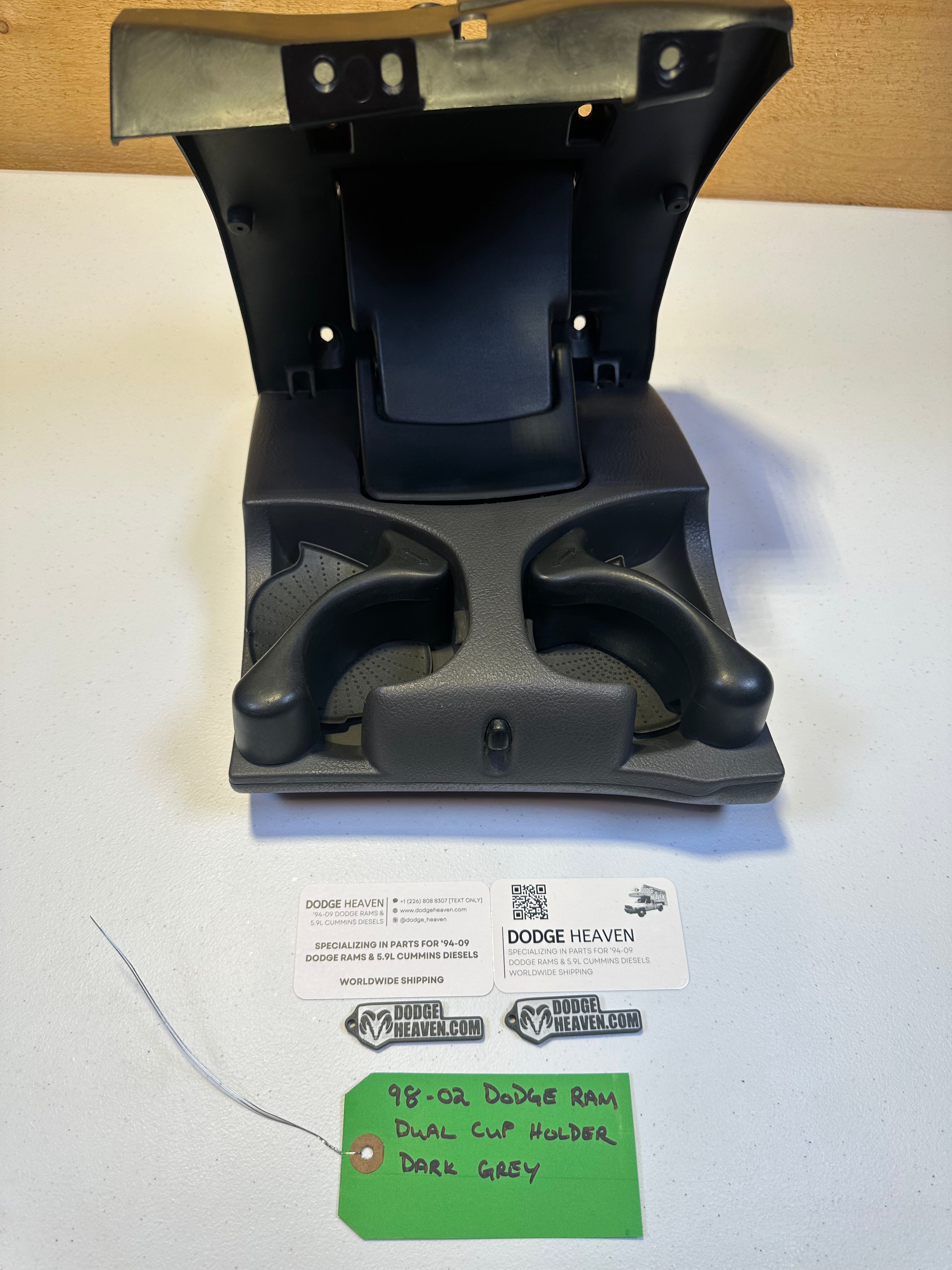 1998-2002 Dodge Ram 1500 2500 3500 Auto Cup Holders Center Dash Agate Grey (OEM)