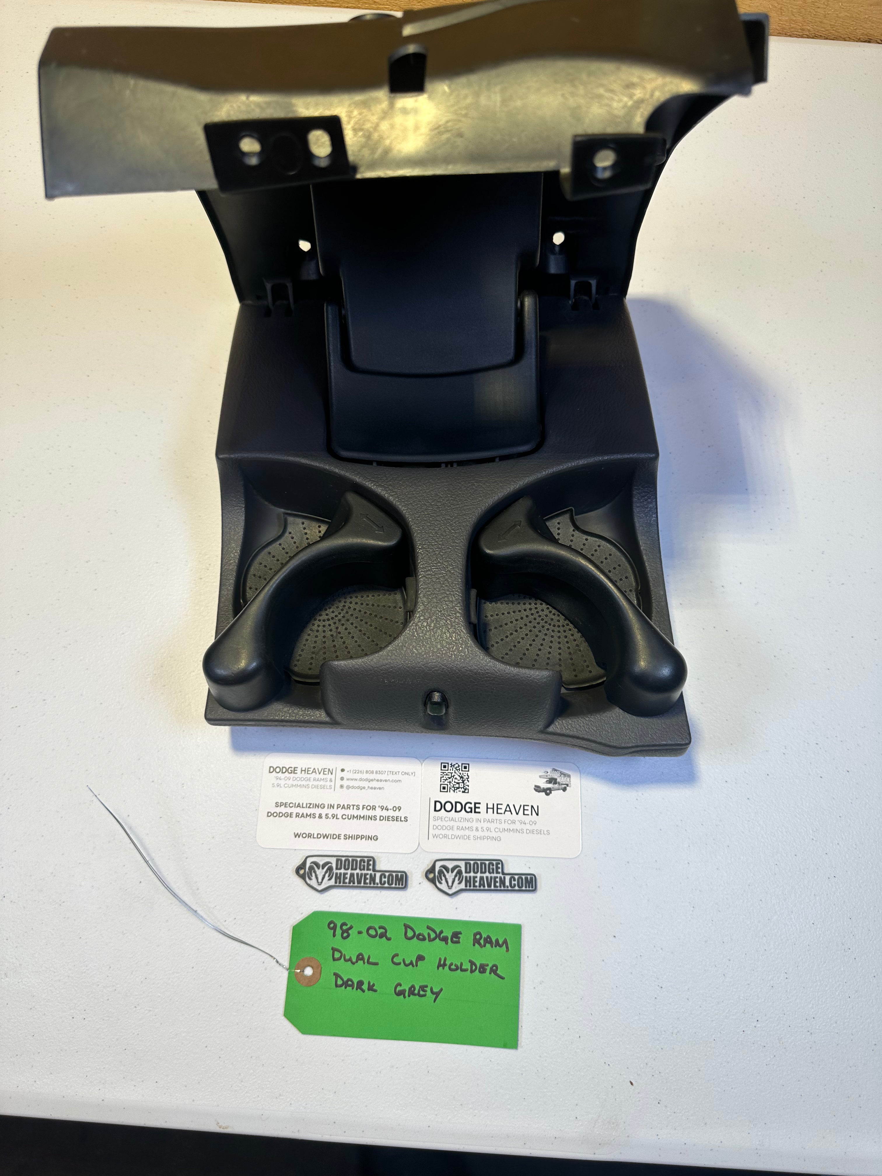 1998-2002 Dodge Ram 1500 2500 3500 Auto Cup Holders Center Dash Agate Grey (OEM)