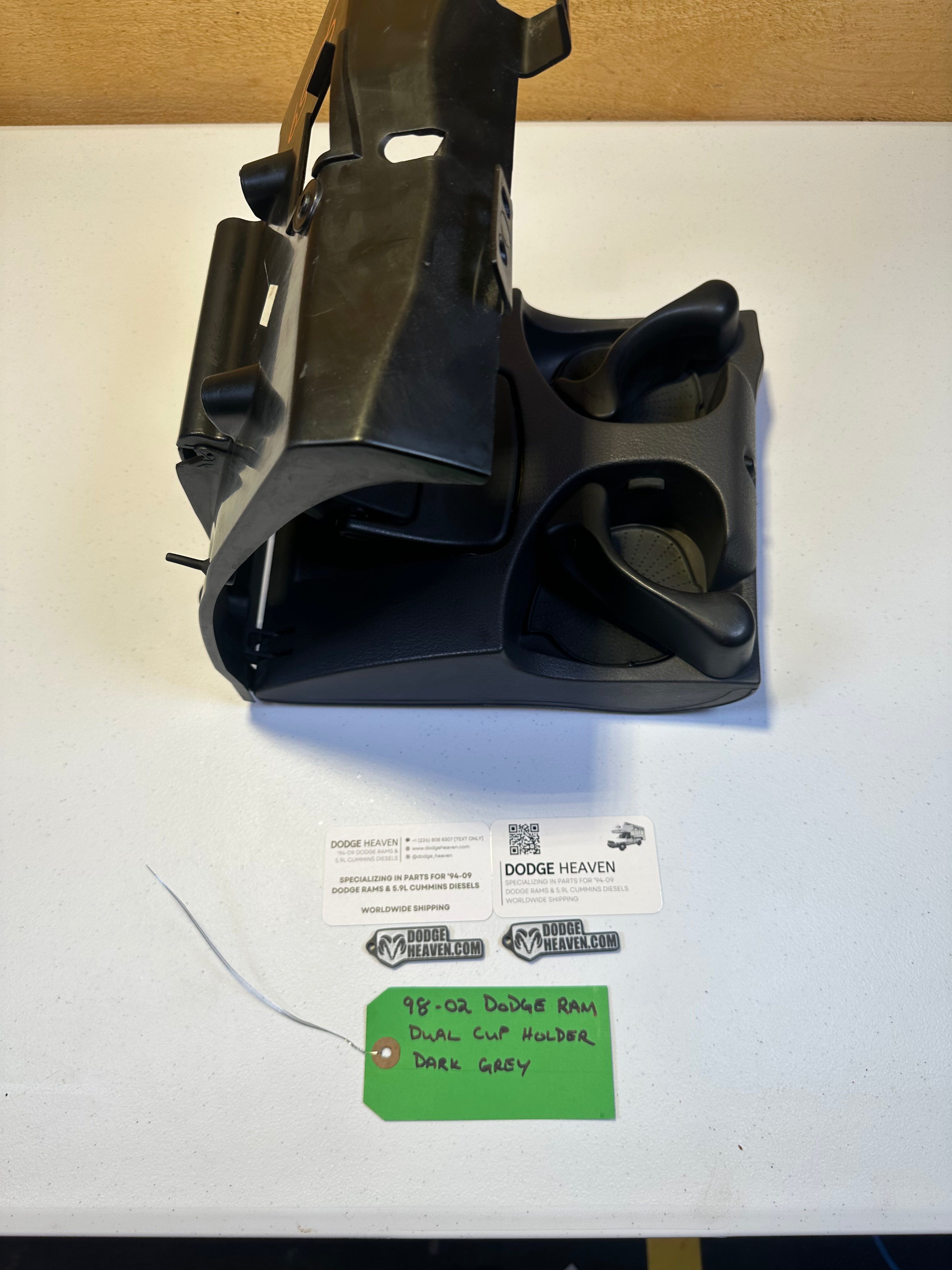 1998-2002 Dodge Ram 1500 2500 3500 Auto Cup Holders Center Dash Agate Grey (OEM)