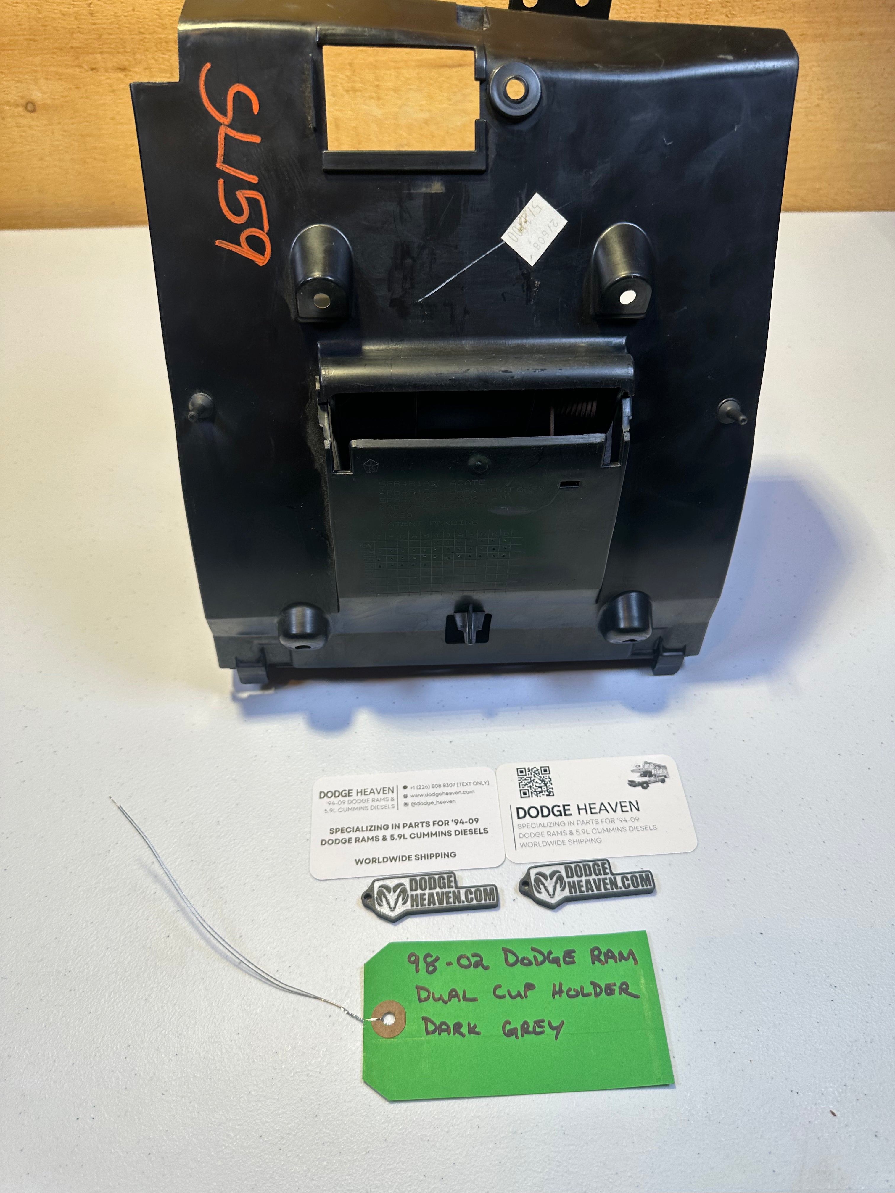 1998-2002 Dodge Ram 1500 2500 3500 Auto Cup Holders Center Dash Agate Grey (OEM)