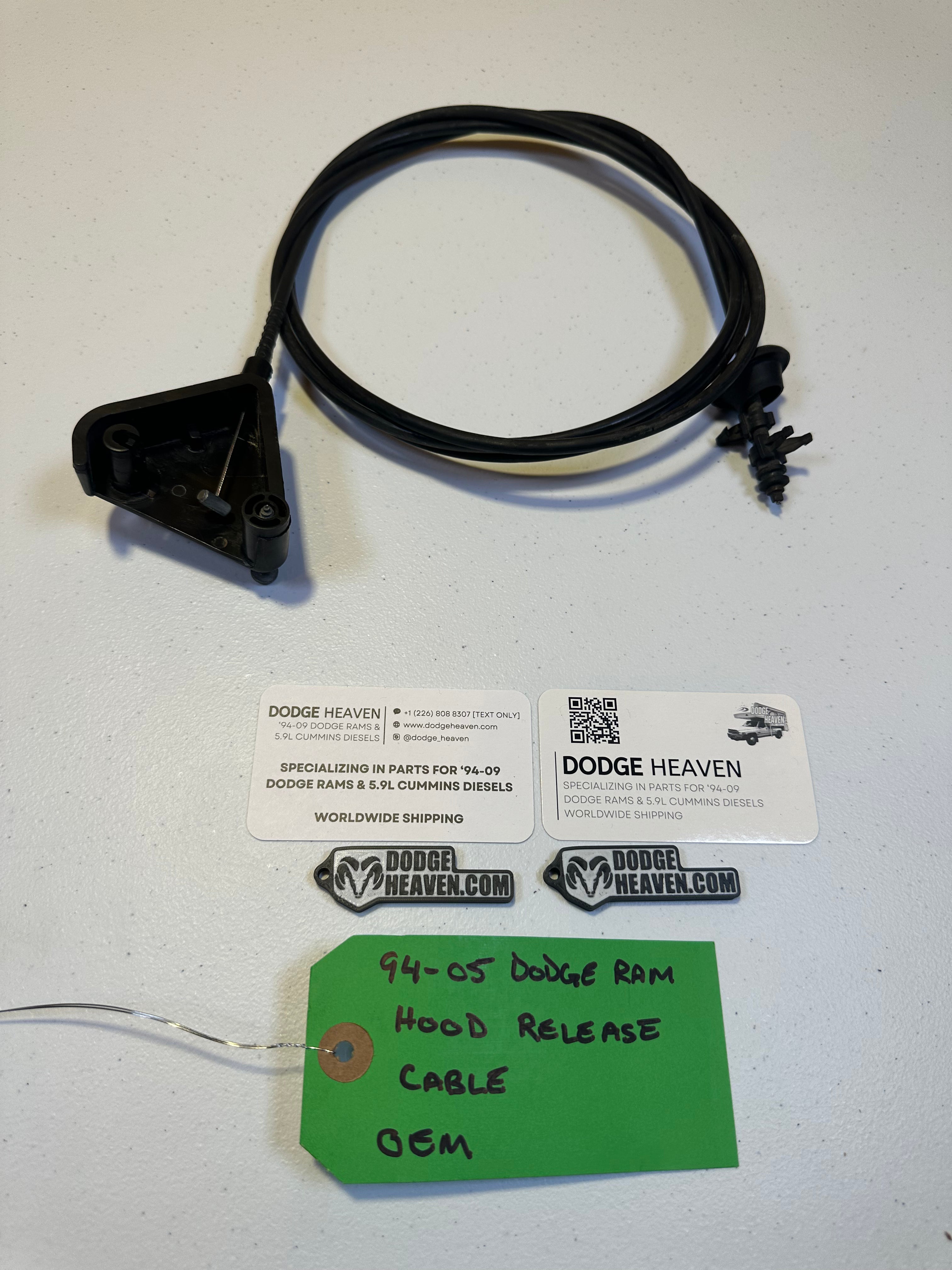 1994-2005 Dodge Ram 1500 2500 3500 Hood Release Latch Cable & Handle (OEM)
