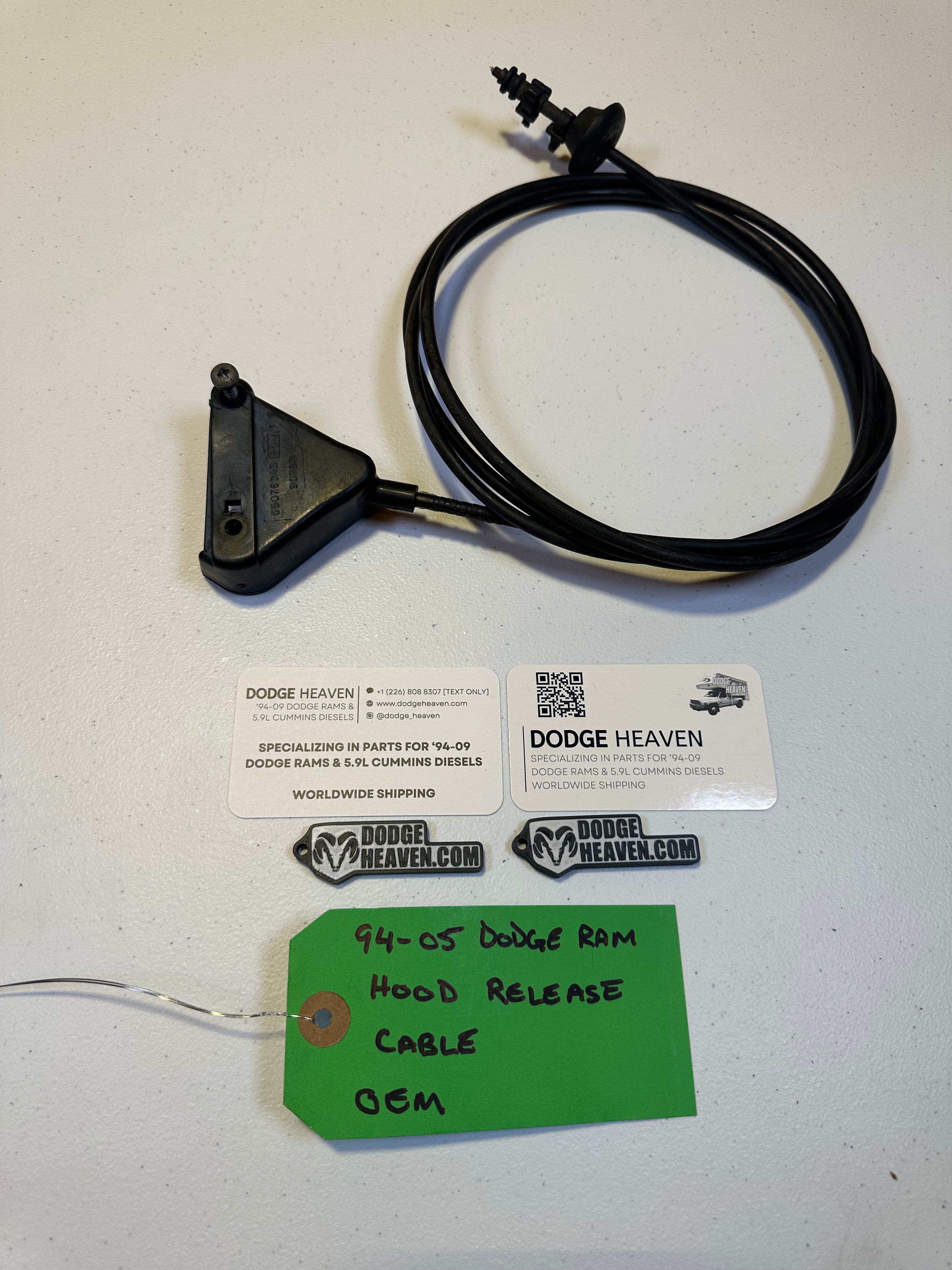 1994-2005 Dodge Ram 1500 2500 3500 Hood Release Latch Cable & Handle (OEM)