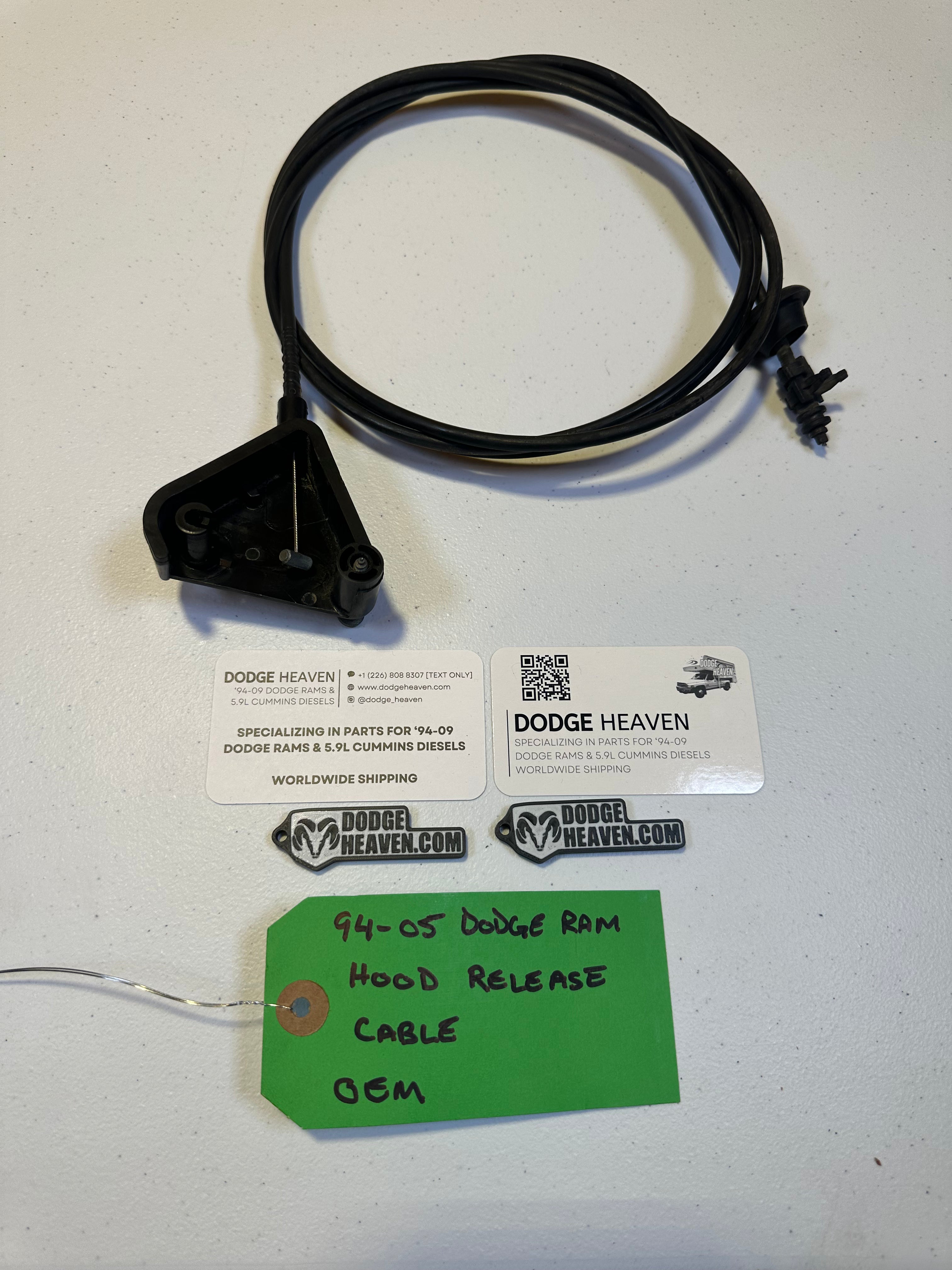 1994-2005 Dodge Ram 1500 2500 3500 Hood Release Latch Cable & Handle (OEM)