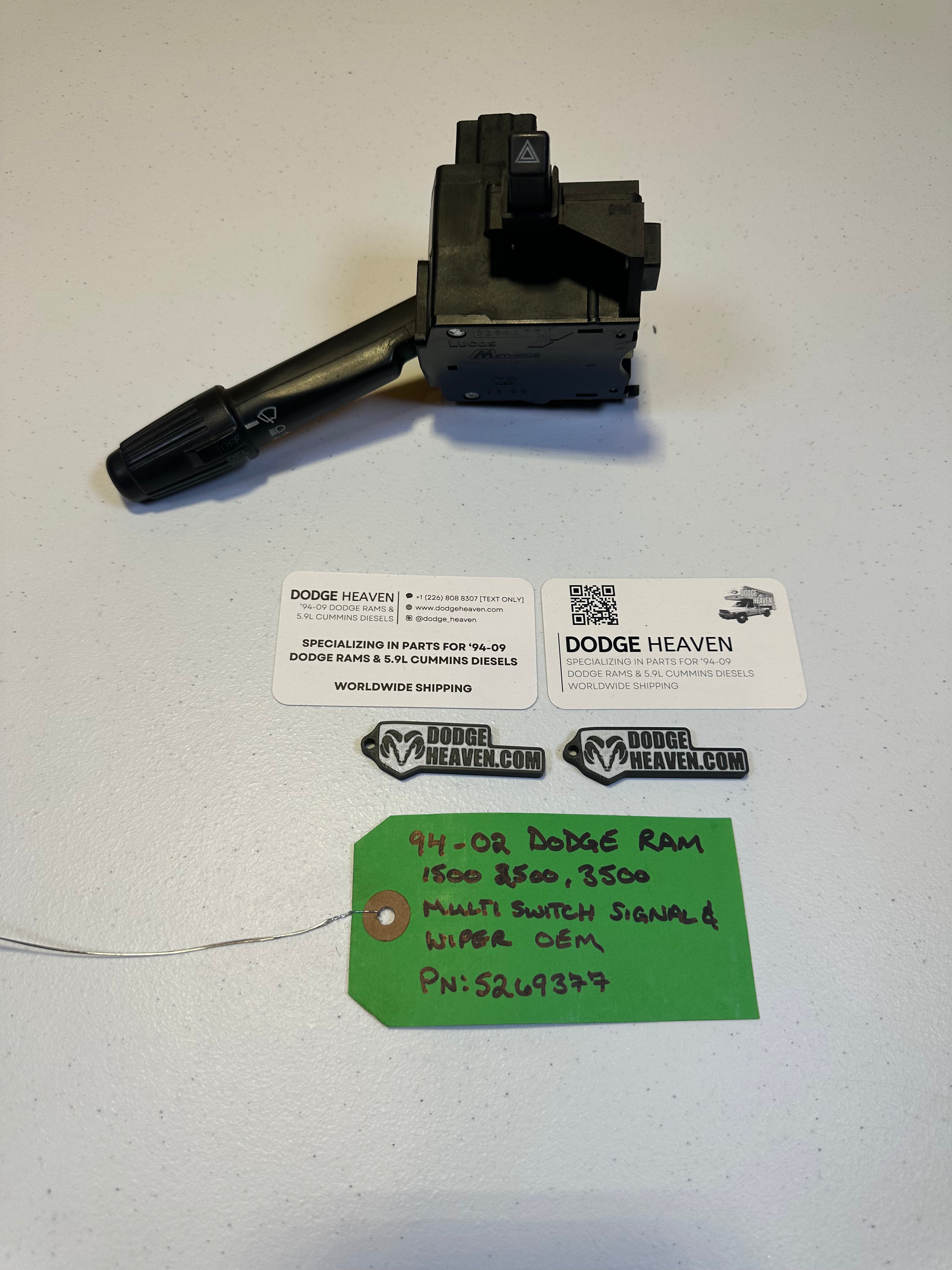 1994-2002 Dodge Ram Multifunction Head Light Wiper Hazard Switch (OEM)