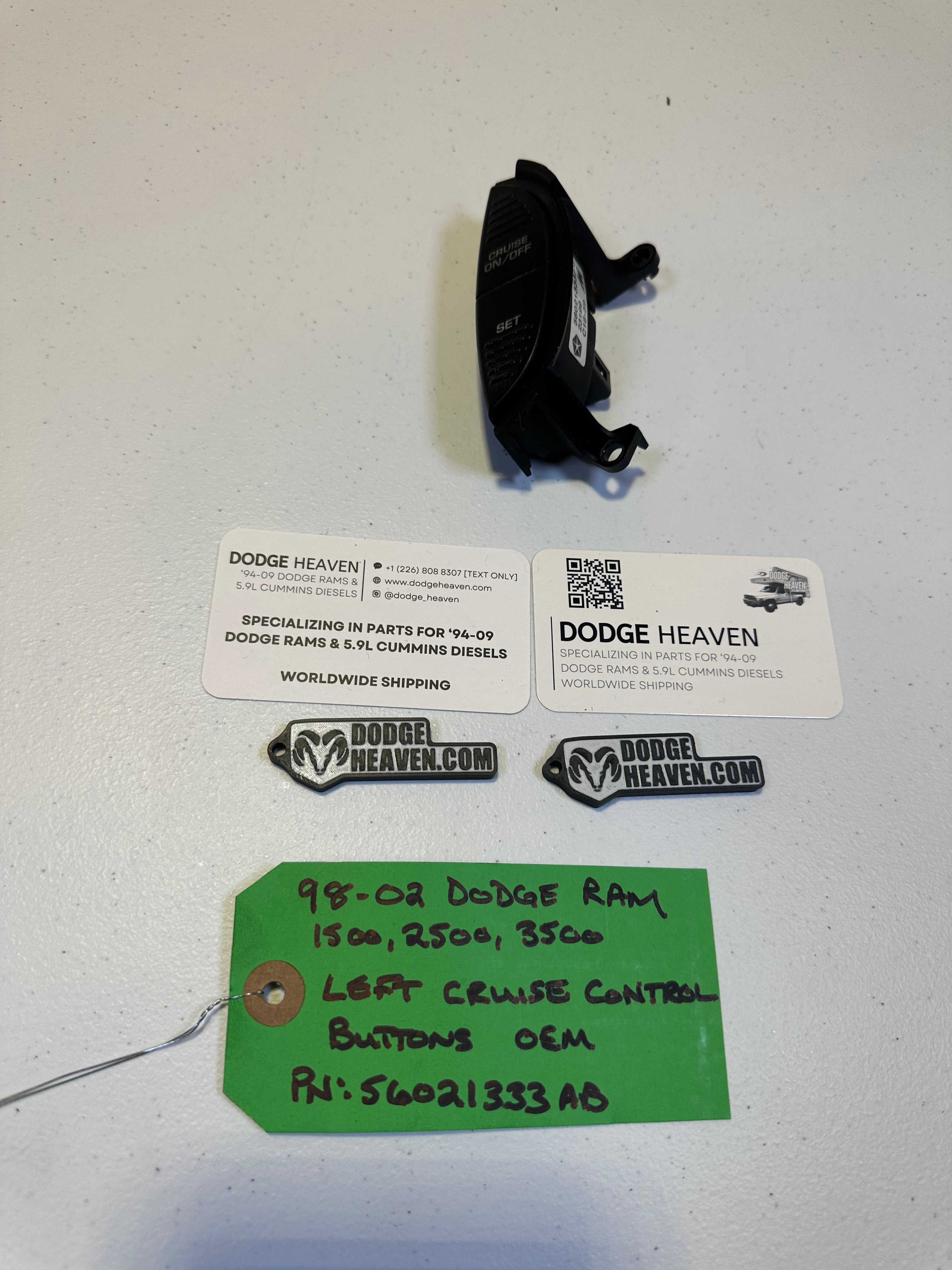 1998-2002 Dodge Ram 1500 2500 3500 Right-Side Cruise Control Steering Wheel Switch (OEM)