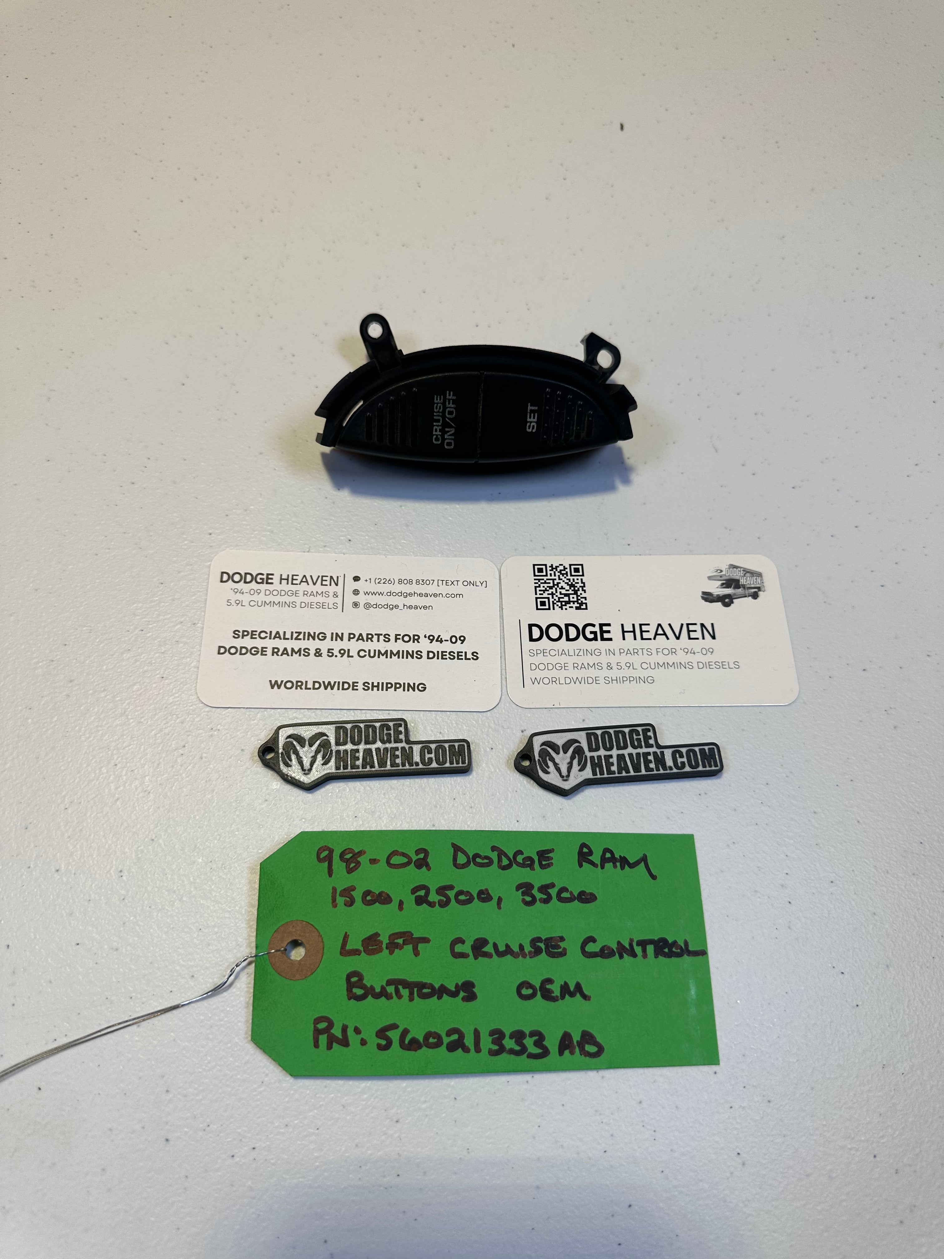 1998-2002 Dodge Ram 1500 2500 3500 Right-Side Cruise Control Steering Wheel Switch (OEM)