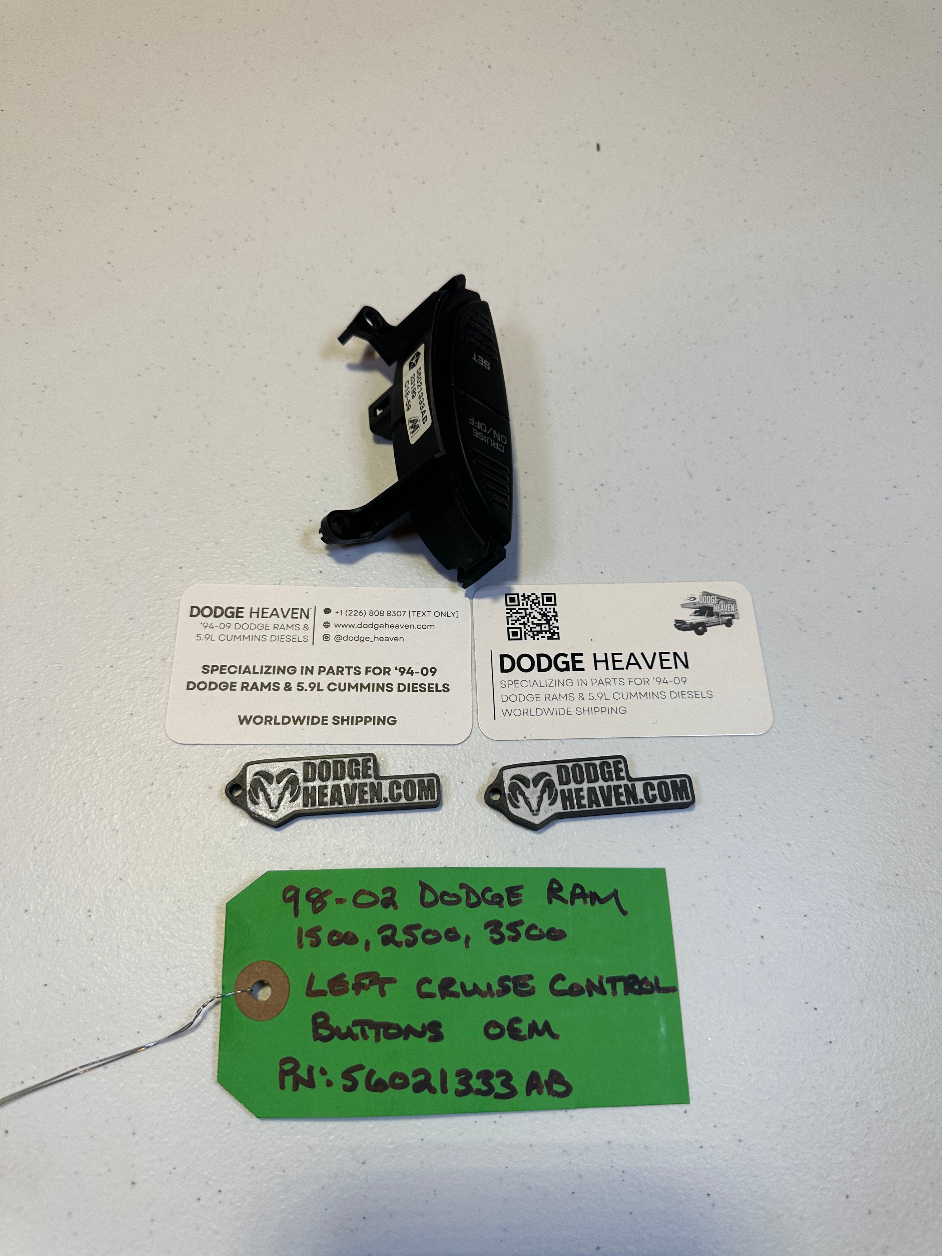 1998-2002 Dodge Ram 1500 2500 3500 Right-Side Cruise Control Steering Wheel Switch (OEM)