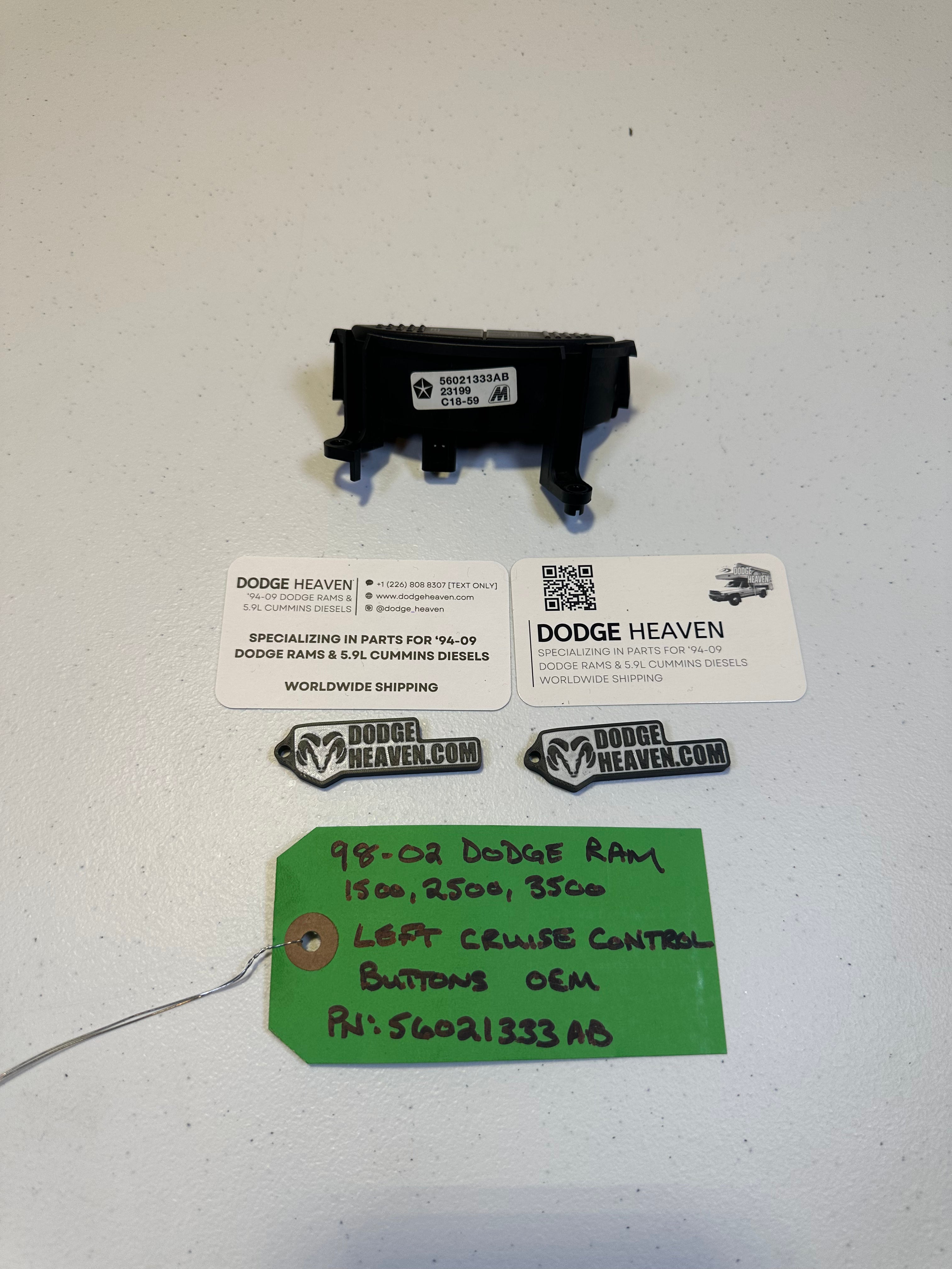 1998-2002 Dodge Ram 1500 2500 3500 Right-Side Cruise Control Steering Wheel Switch (OEM)