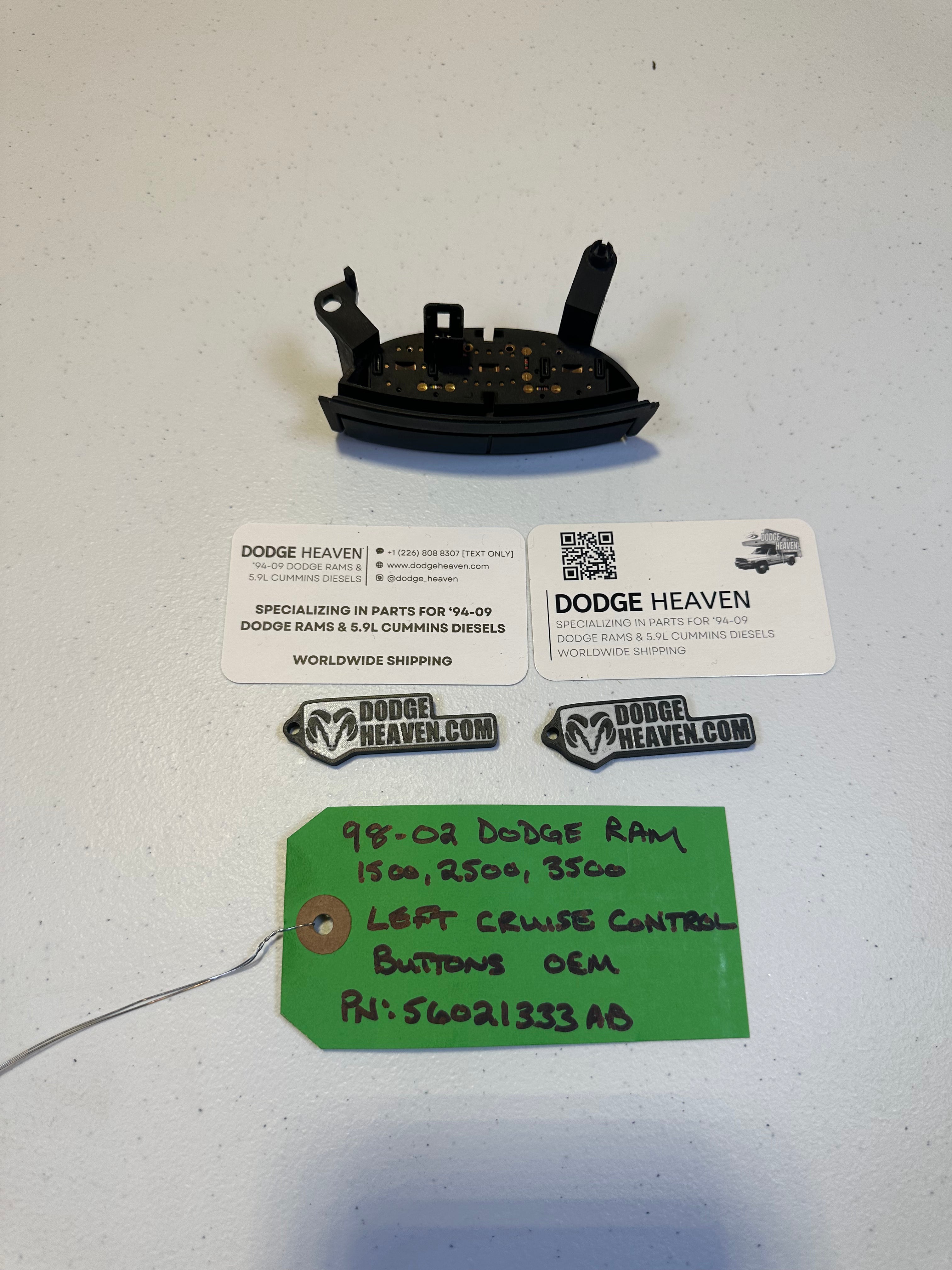 1998-2002 Dodge Ram 1500 2500 3500 Right-Side Cruise Control Steering Wheel Switch (OEM)