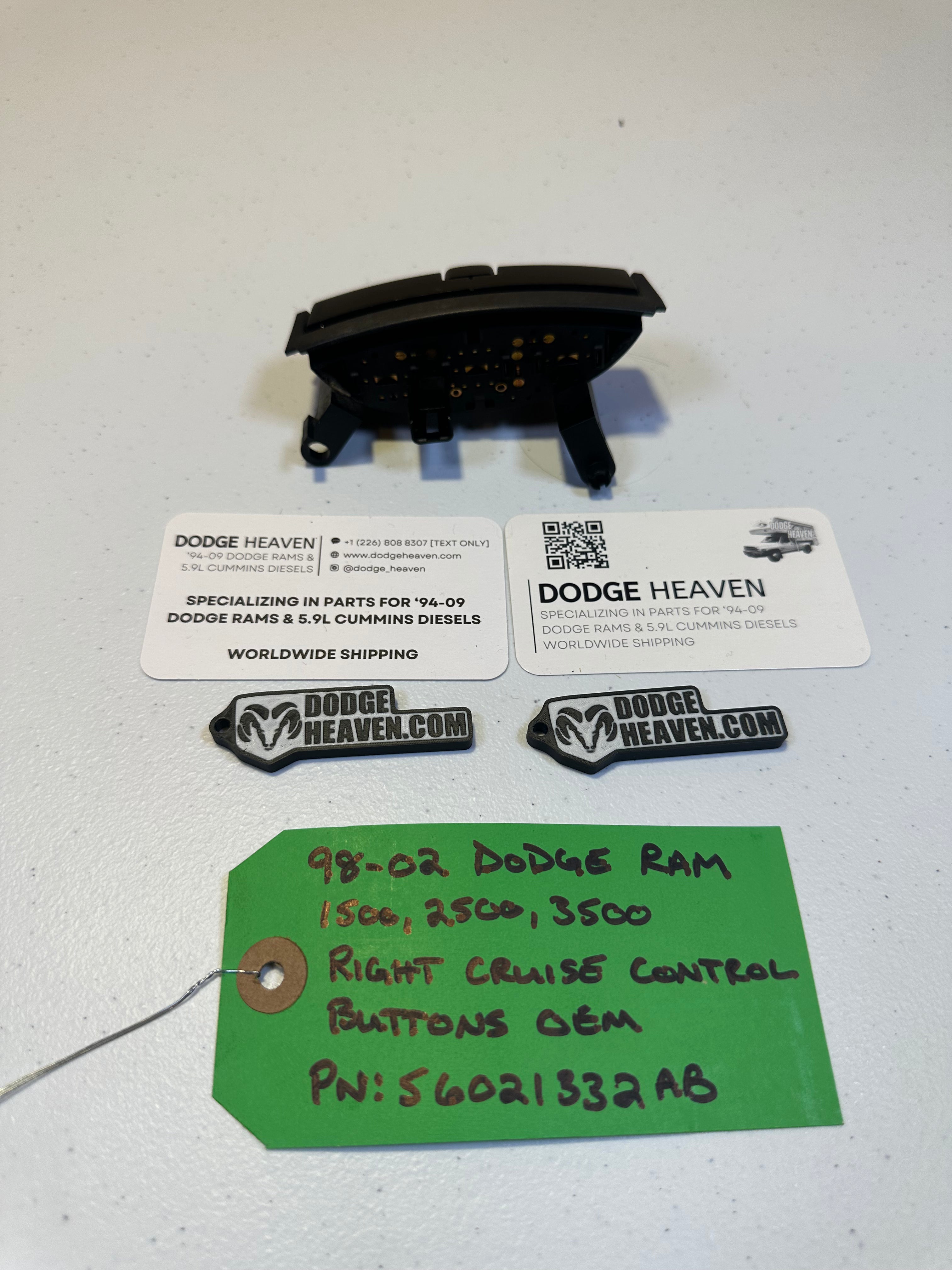 1998-2002 Dodge Ram Right-Side Cruise Control Switch (OEM)