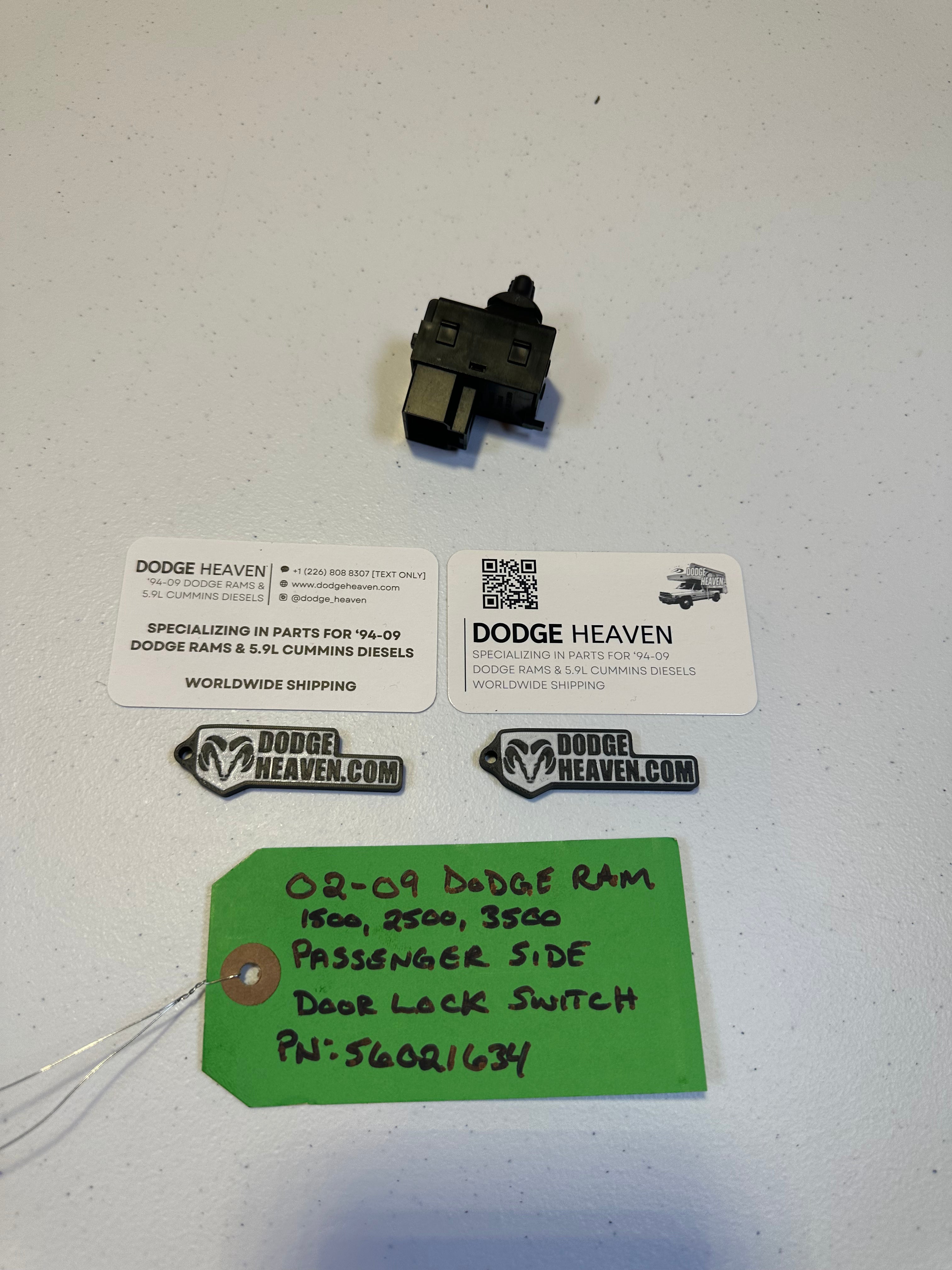 2002-2010 Dodge Ram 1500 2500 3500 Passenger-Side Door Lock Switch (OEM)