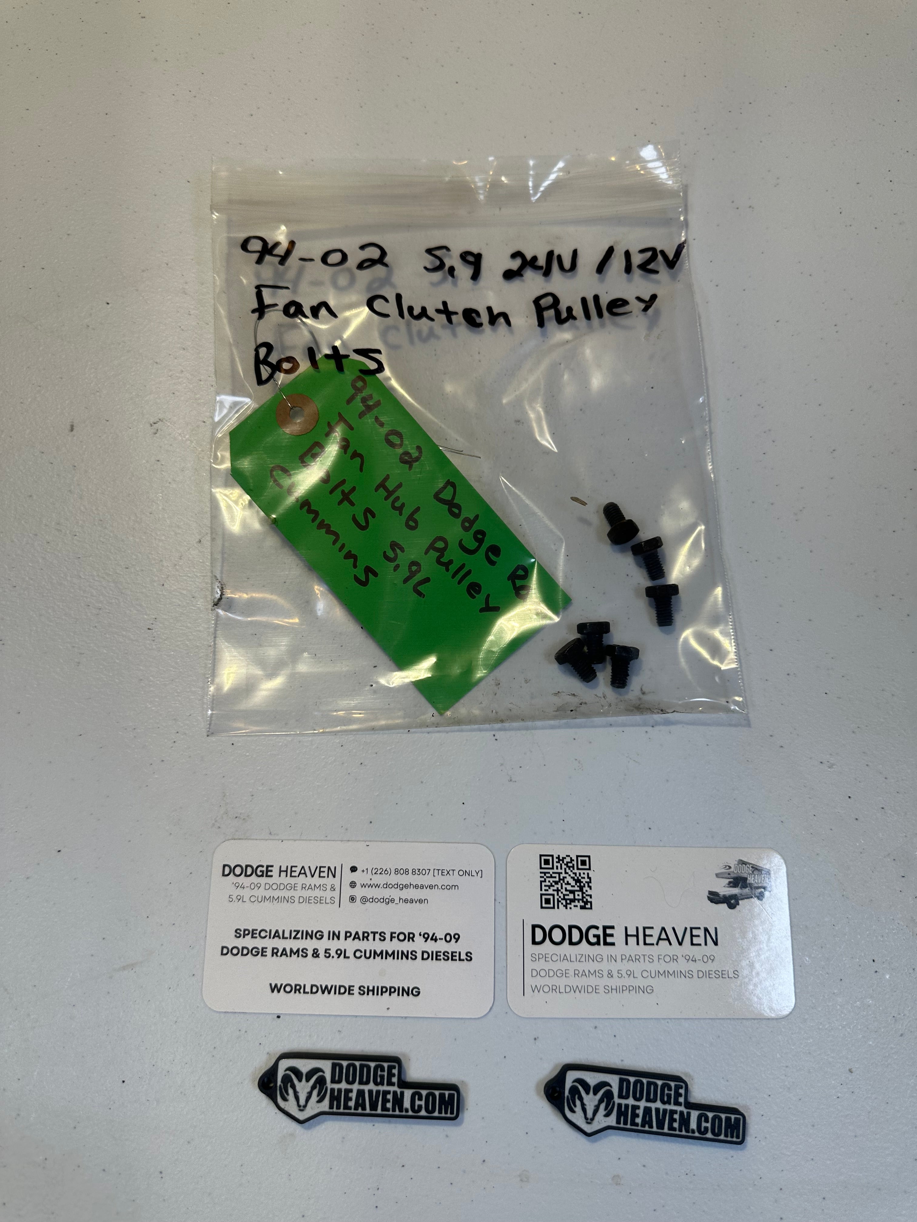 1994-2002 Dodge Ram Diesel Cummins 12V / 24V Fan Bracket to Pulley Bolts qty 6 (OEM)