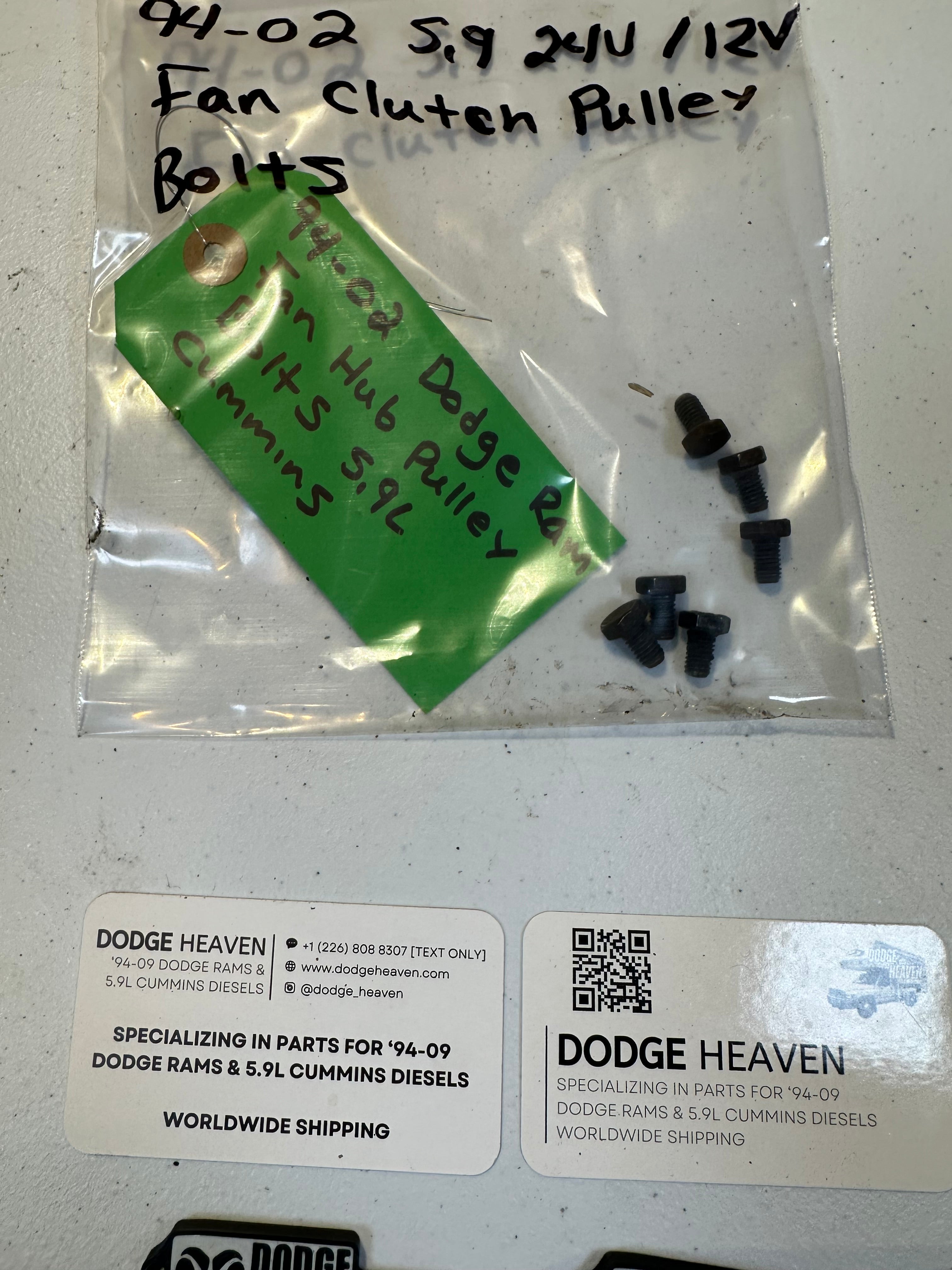 1994-2002 Dodge Ram Diesel Cummins 12V / 24V Fan Bracket to Pulley Bolts qty 6 (OEM)