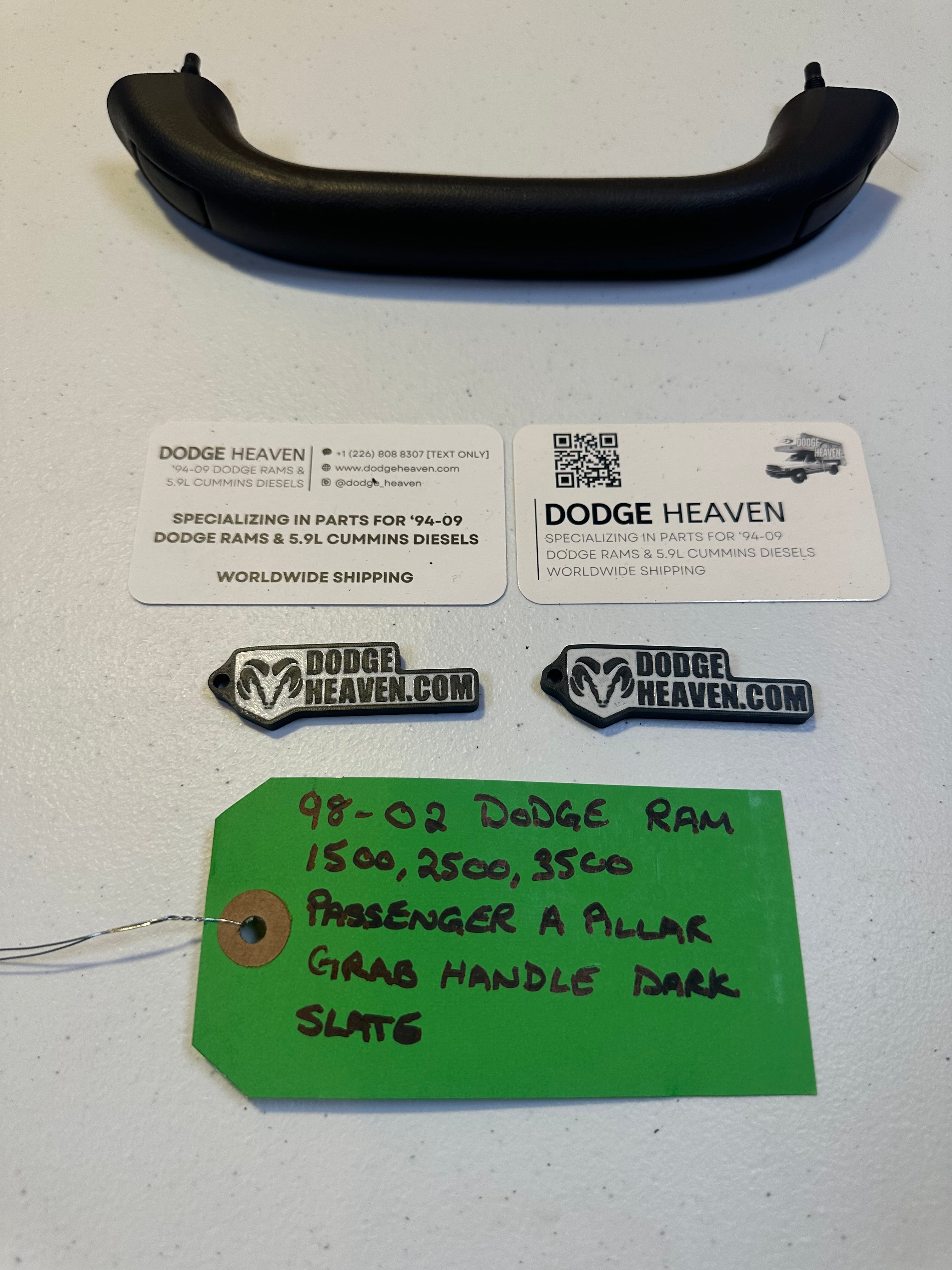 1998-2002 Dodge Ram 1500 2500 3500 Passenger-Side A Pillar Grab Handle Dark Grey (OEM)