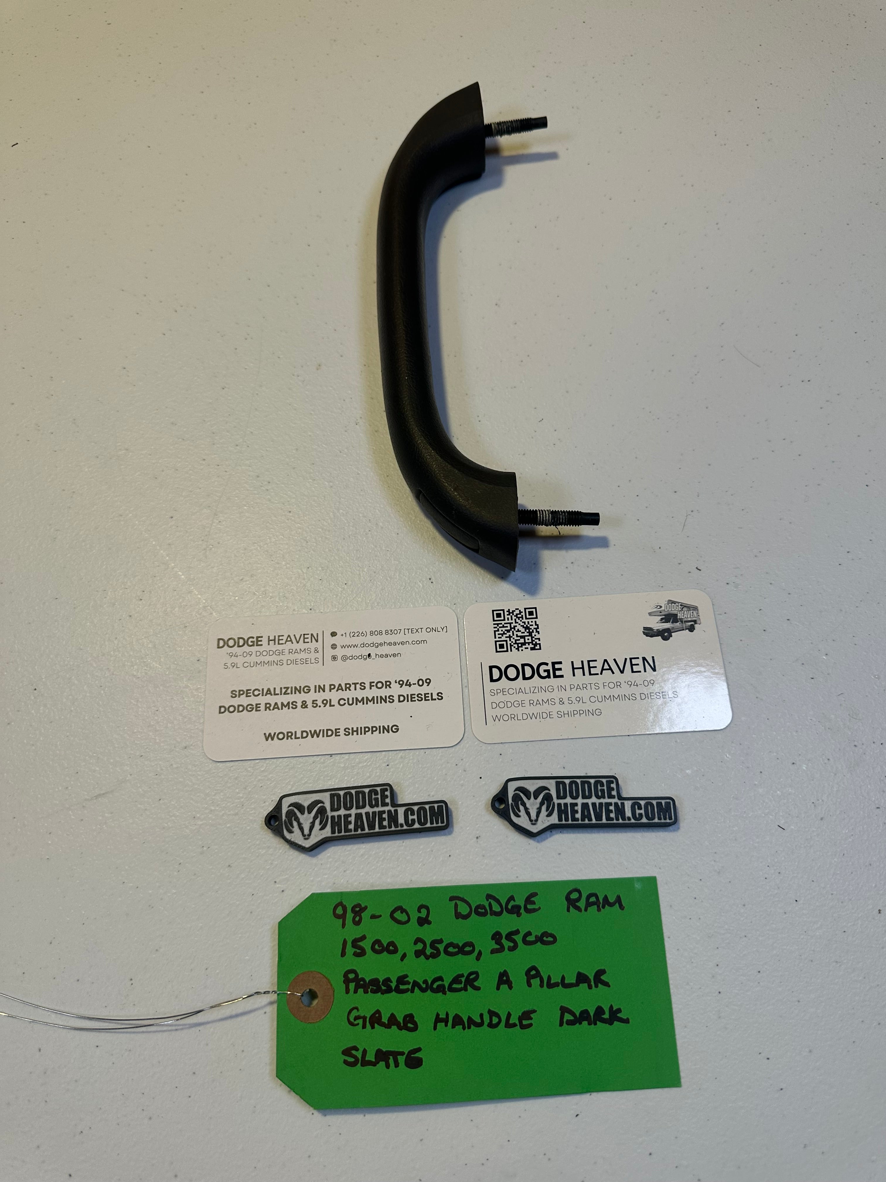 1998-2002 Dodge Ram 1500 2500 3500 Passenger-Side A Pillar Grab Handle Dark Grey (OEM)