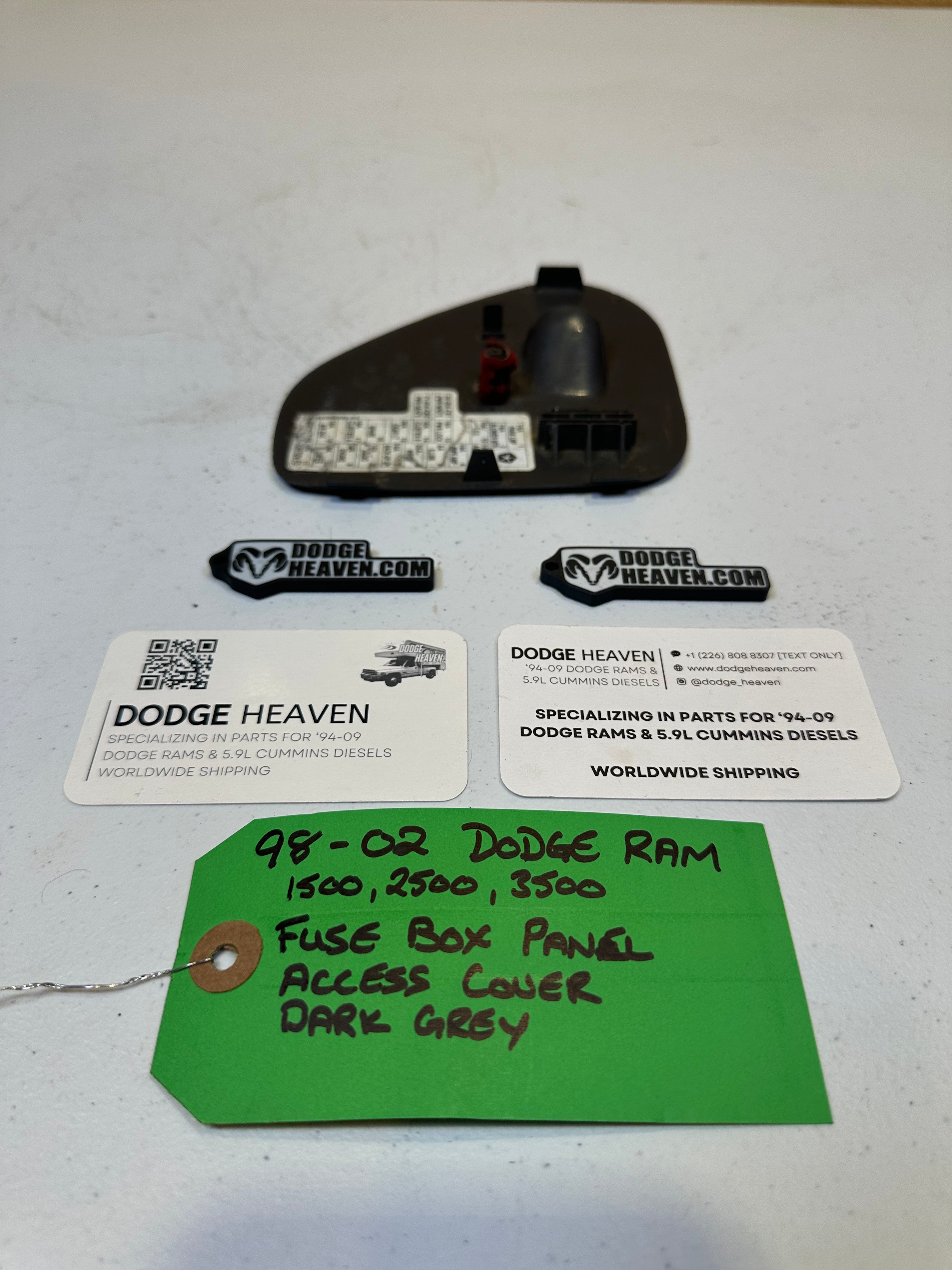 1998-2002 Dodge Ram 1500 2500 3500 Interior Dash Fuse Box Cover Trim Dark Grey (OEM)