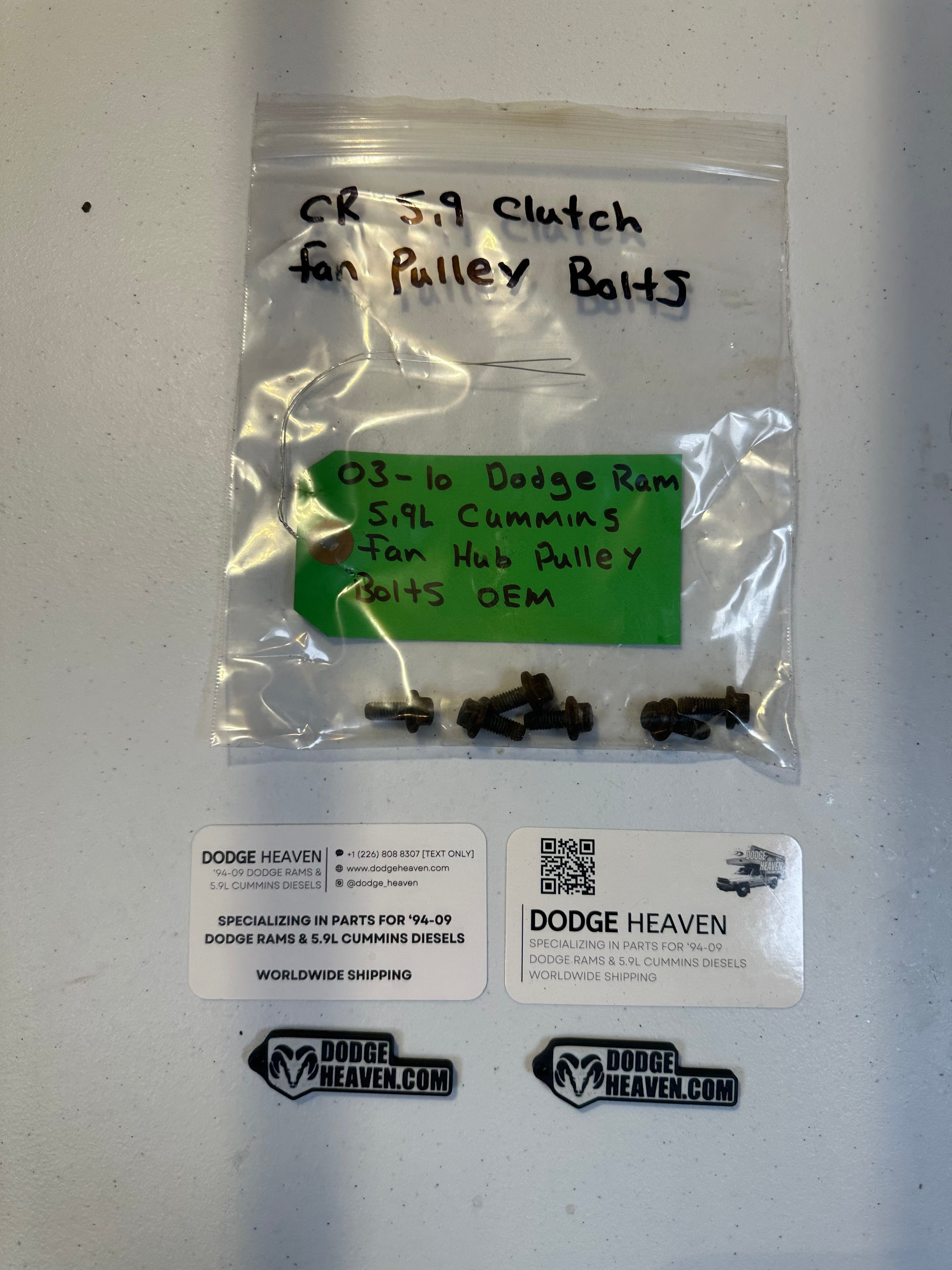 2003-2010 Dodge Ram 2500 3500 5.9L Cummins Fan Hub Pulley Bolts qty 6 (OEM)