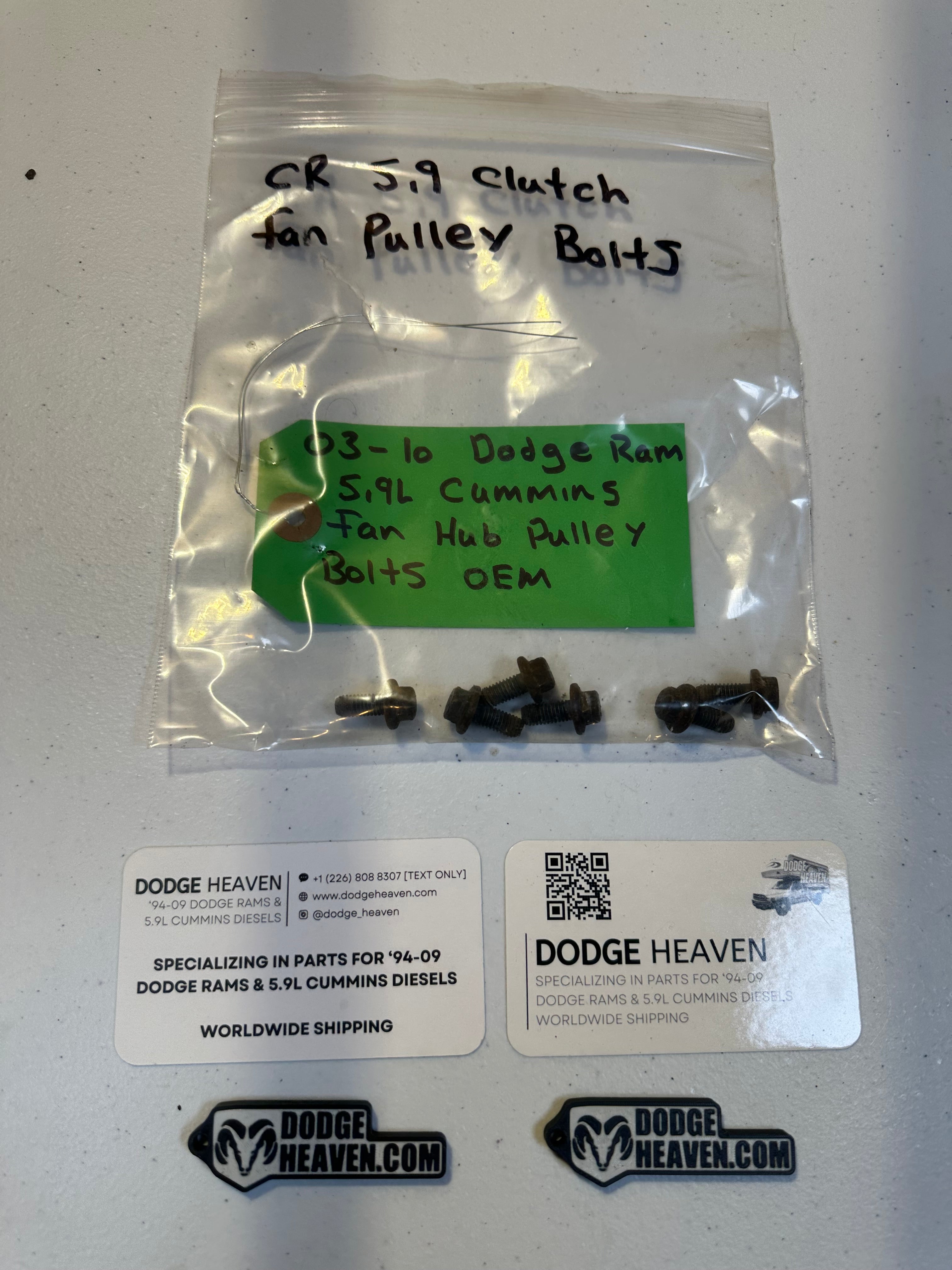 2003-2010 Dodge Ram 2500 3500 5.9L Cummins Fan Hub Pulley Bolts qty 6 (OEM)