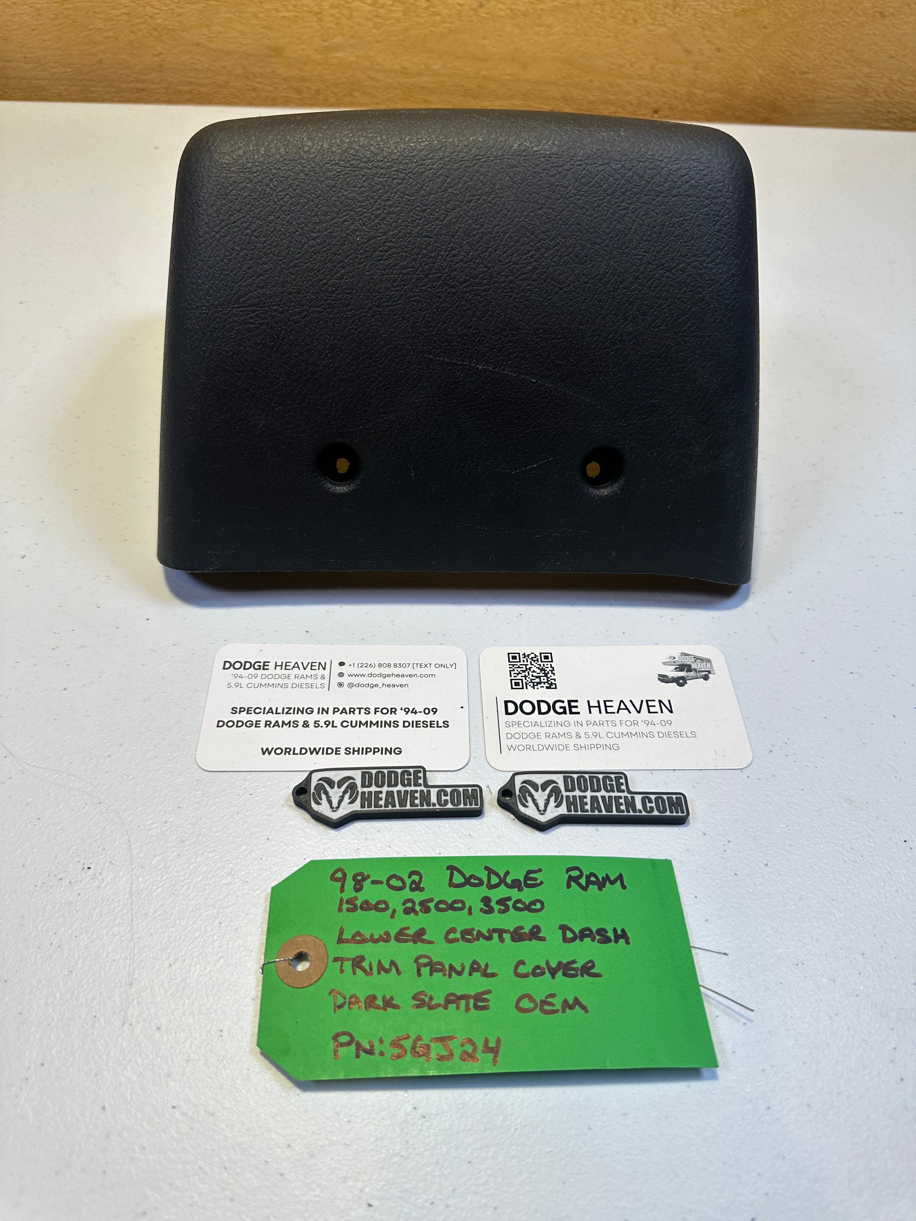 1998-2002 Dodge Ram Lower Center Dash Trim Panel Module Cover Dark Grey (OEM)