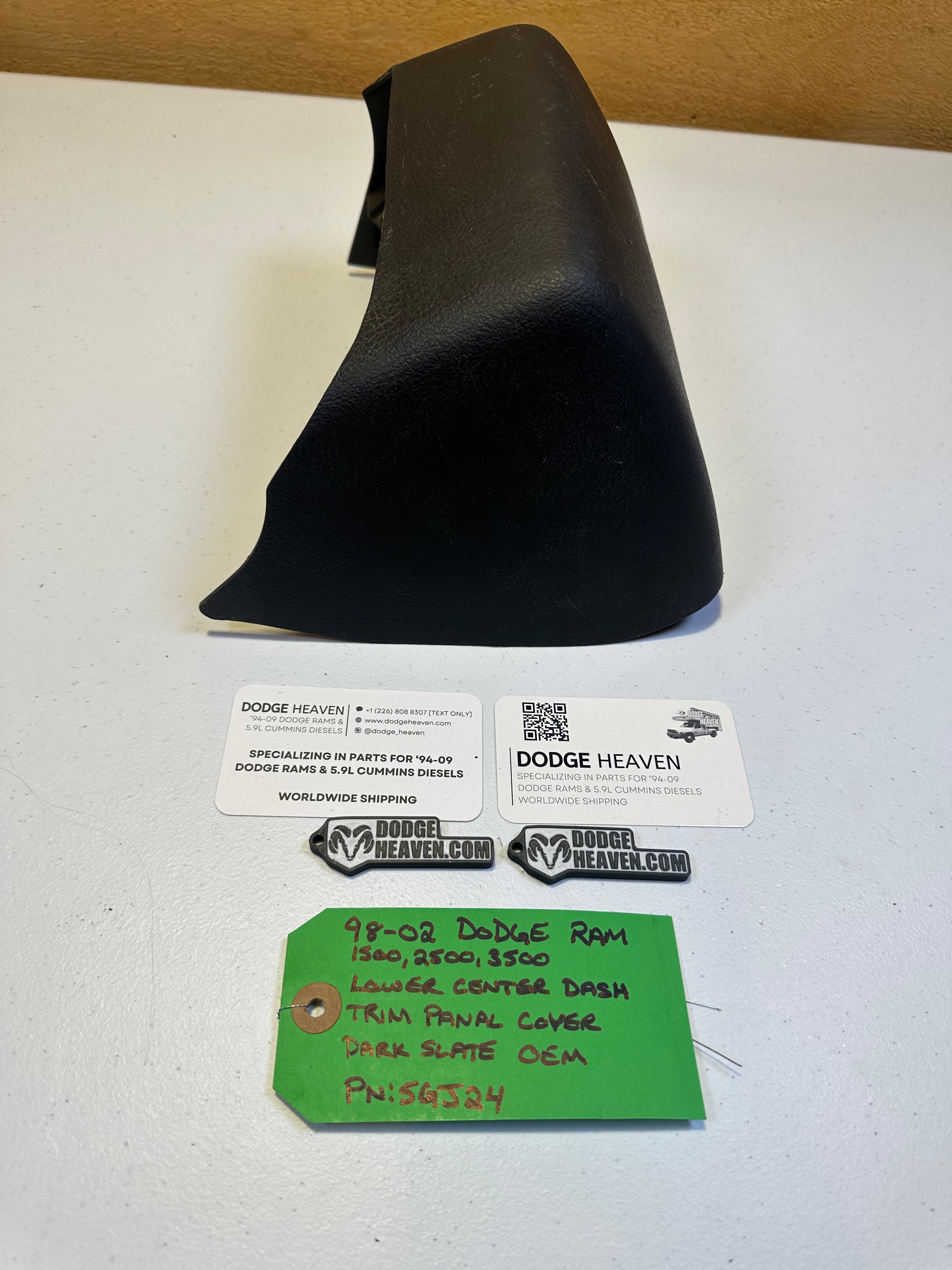 1998-2002 Dodge Ram Lower Center Dash Trim Panel Module Cover Dark Grey (OEM)