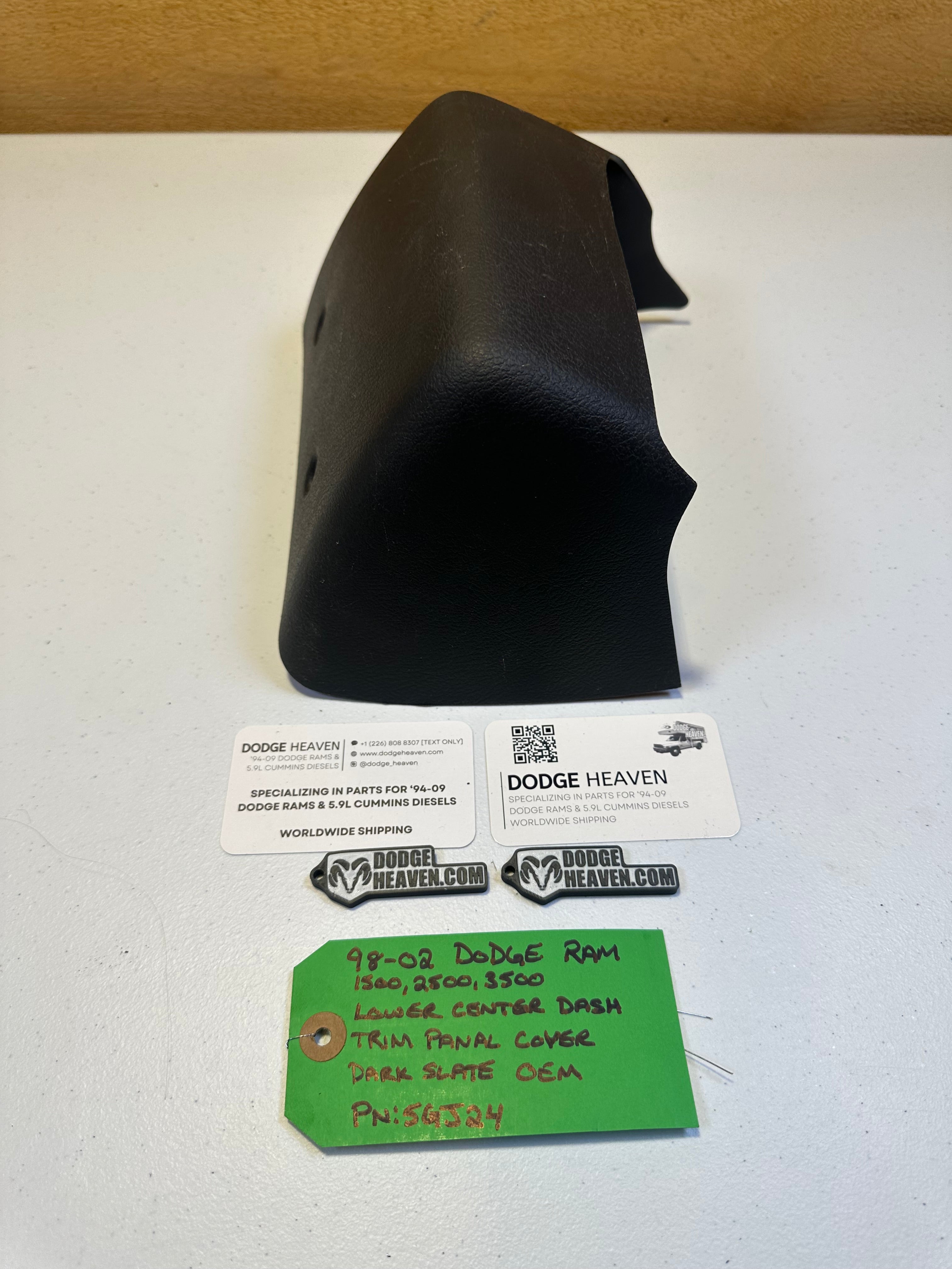 1998-2002 Dodge Ram Lower Center Dash Trim Panel Module Cover Dark Grey (OEM)