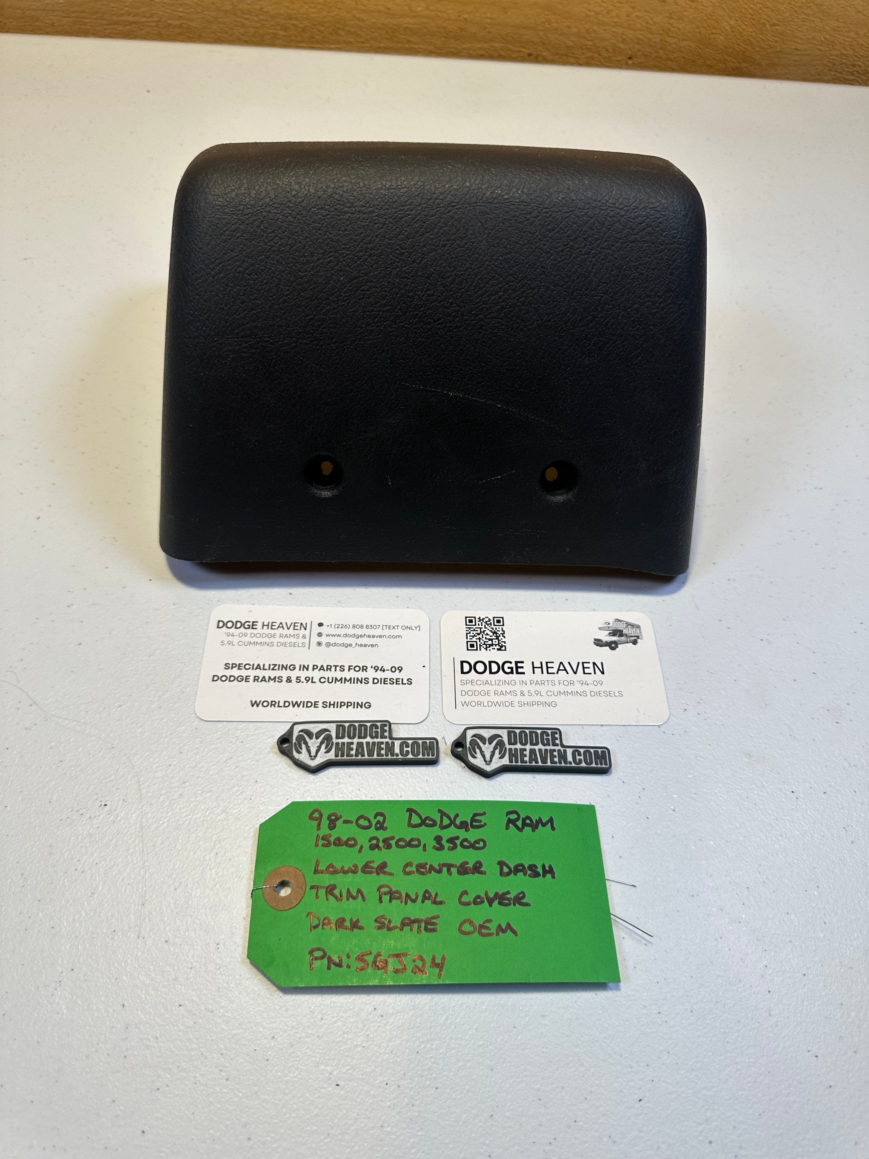 1998-2002 Dodge Ram Lower Center Dash Trim Panel Module Cover Dark Grey (OEM)