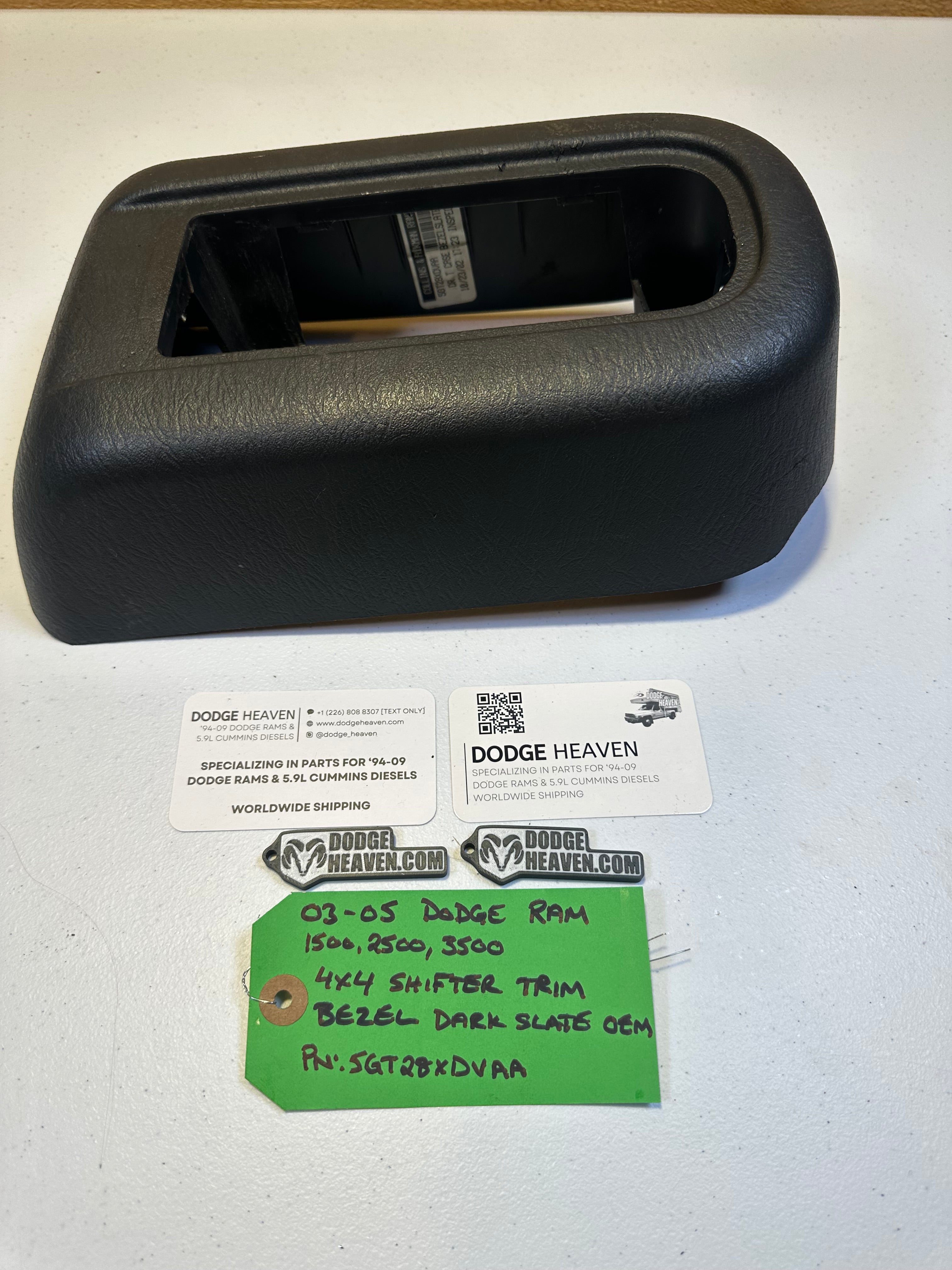 2003-2005 Dodge Ram 1500 2500 3500 4x4 Shifter Trim Bezel Dark Grey (OEM)
