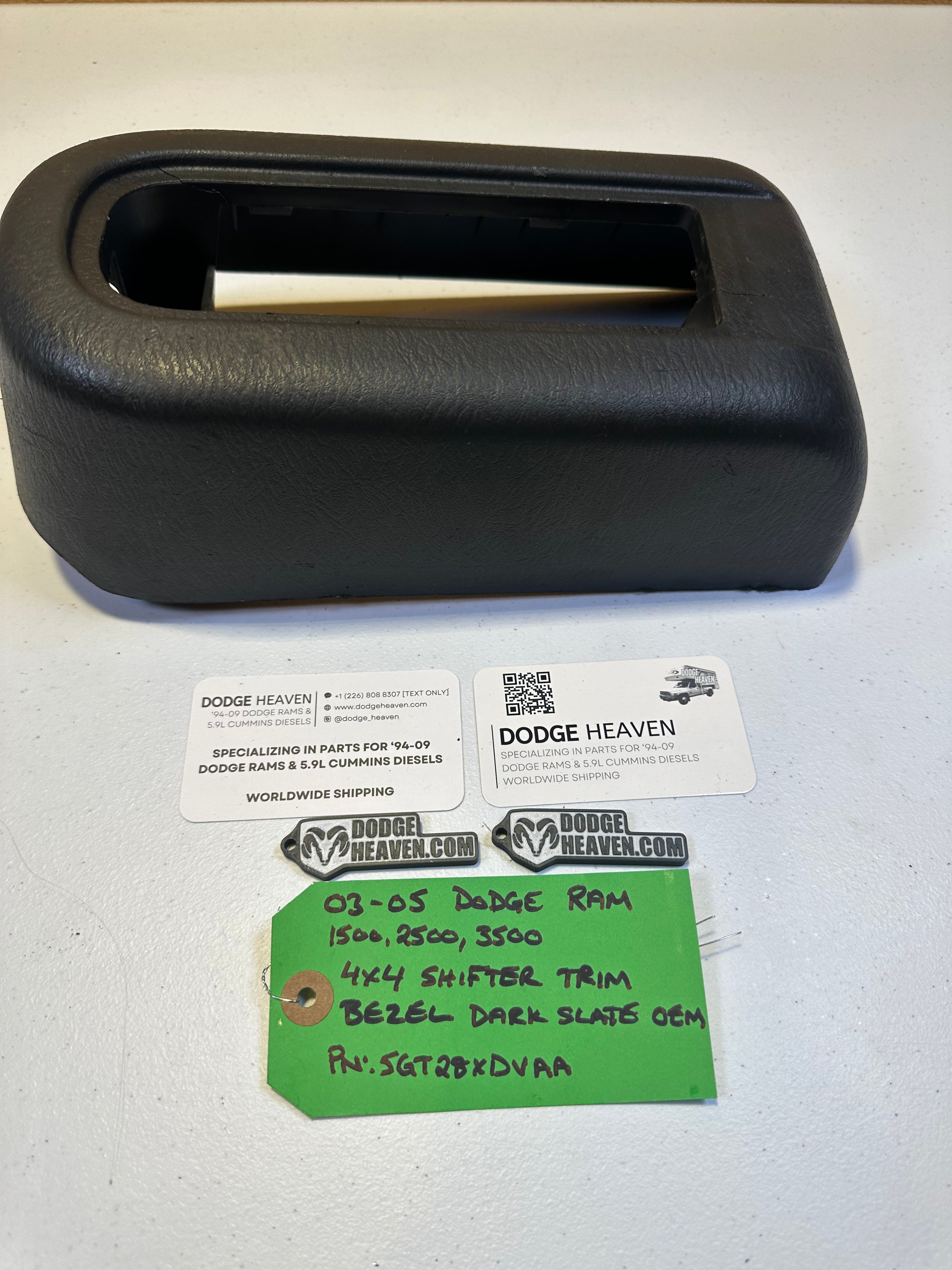2002-2005 Dodge Ram 1500 2500 3500 4x4 Shifter Trim Bezel Dark Grey (OEM)