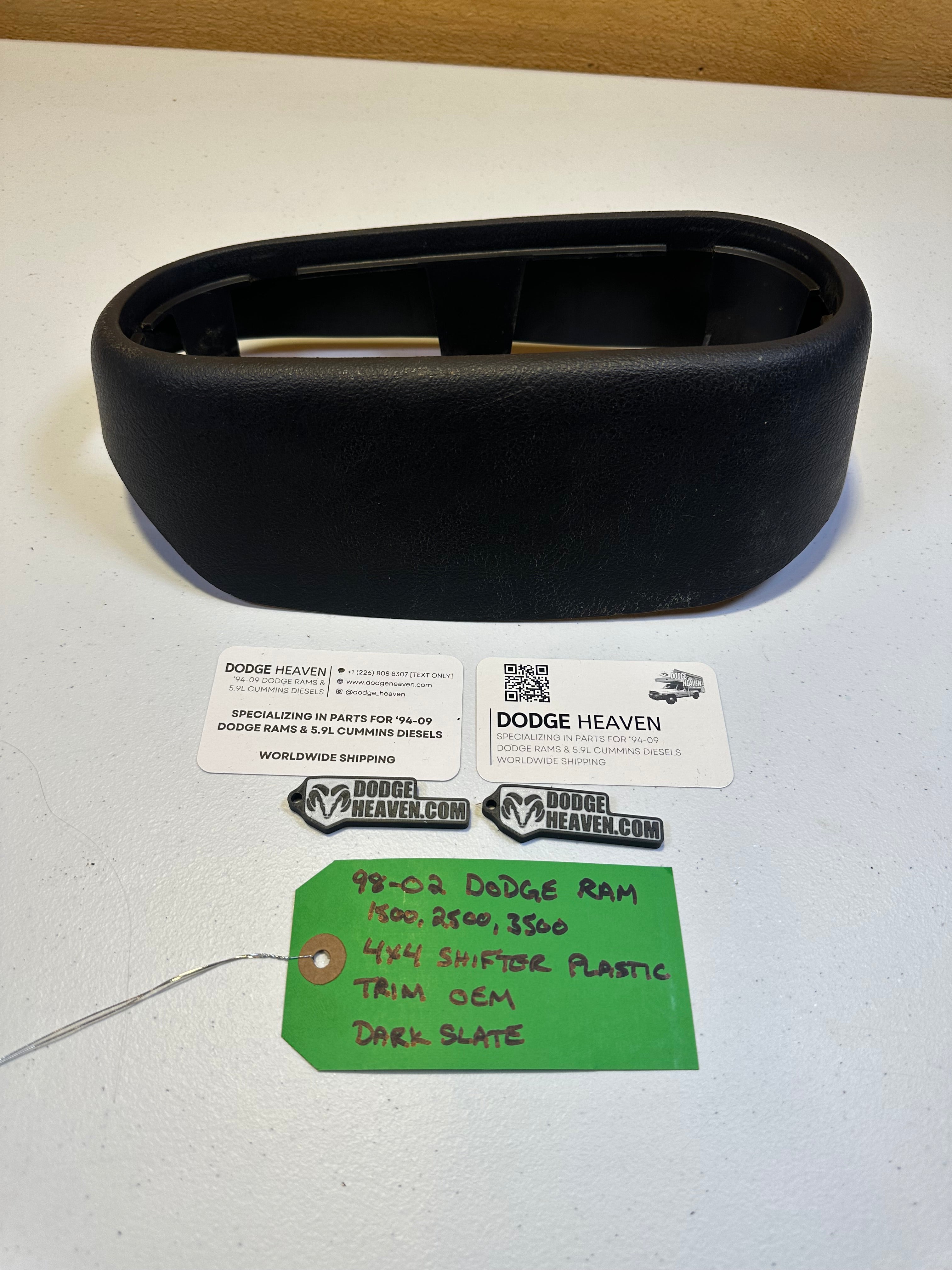 1998-2002 Dodge Ram 1500 2500 3500 4x4 Shifter Trim Console Dark Grey (OEM)
