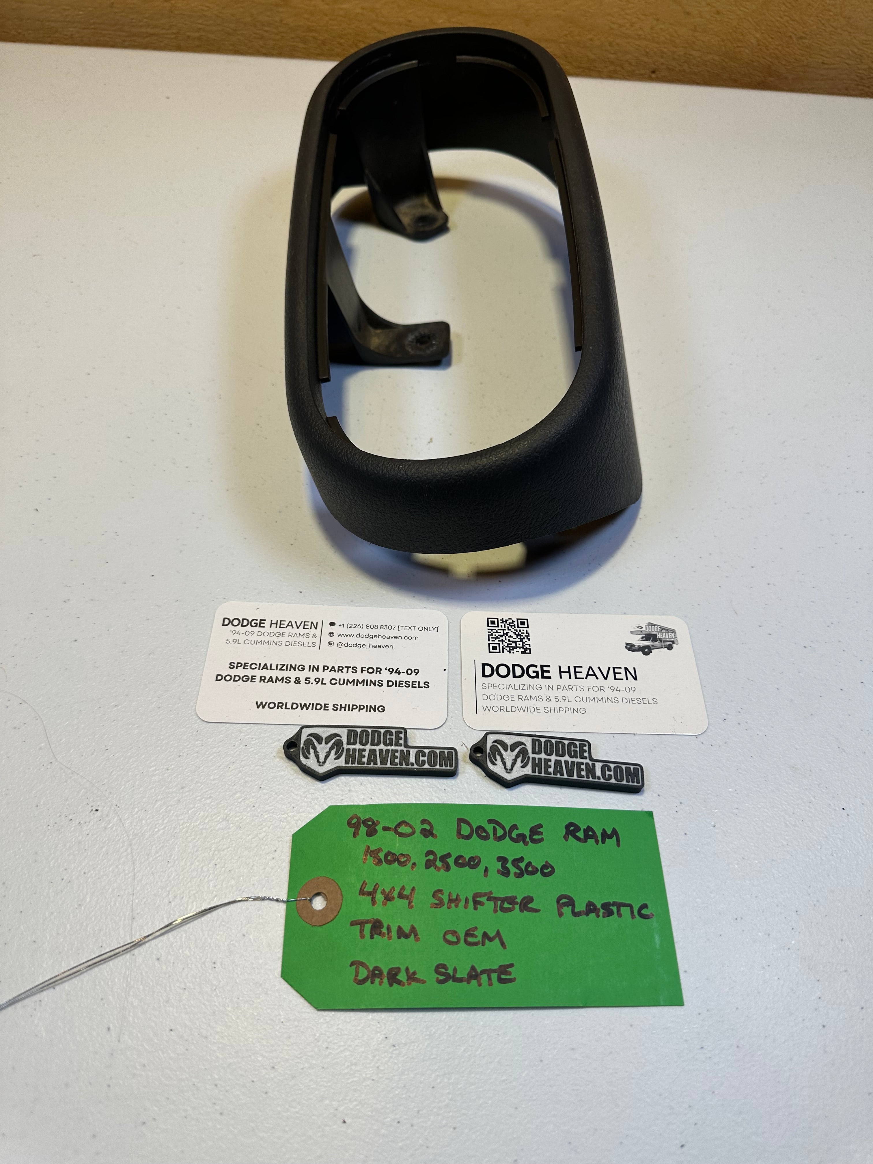 1998-2002 Dodge Ram 1500 2500 3500 4x4 Shifter Trim Console Dark Grey (OEM)