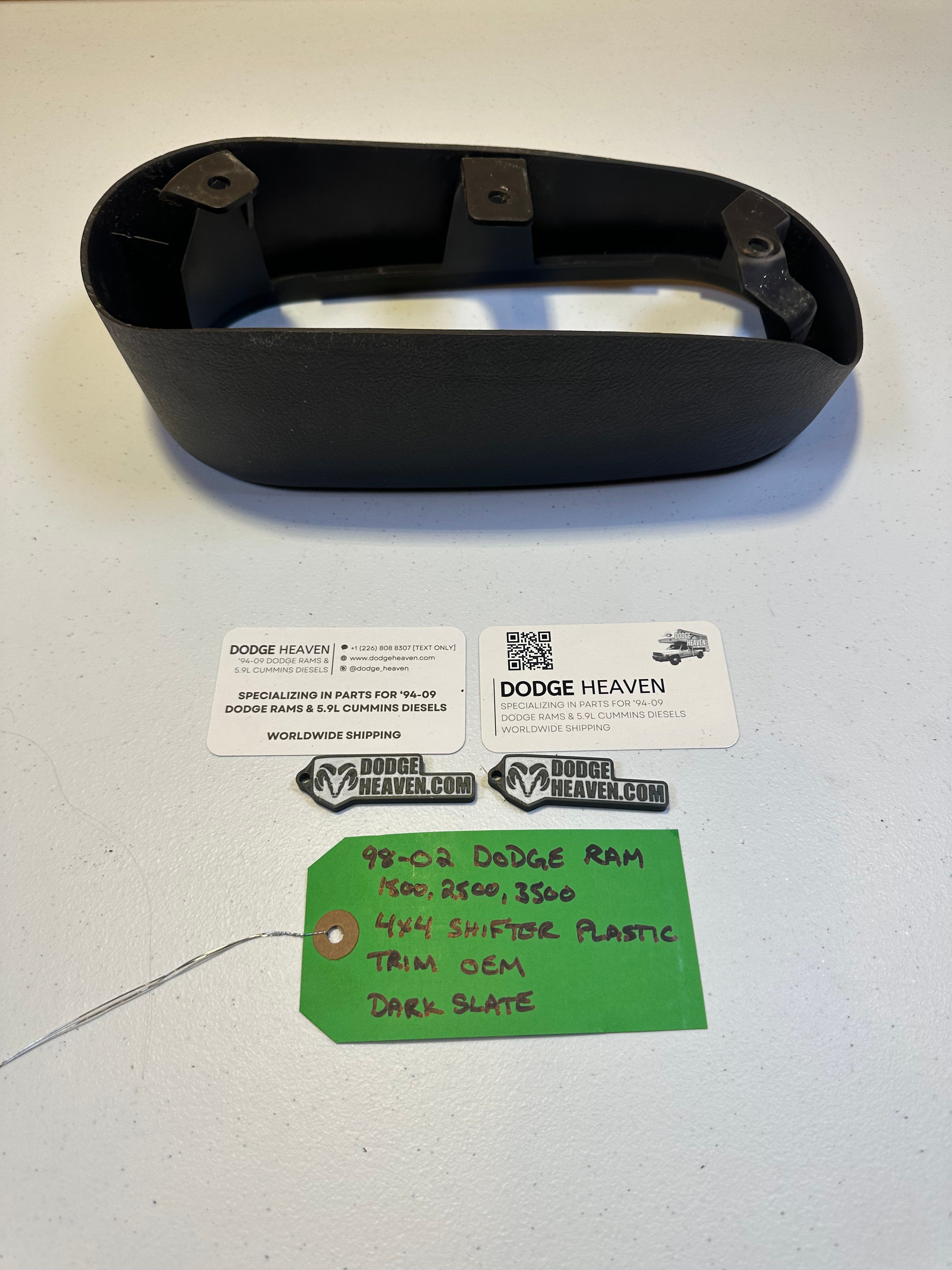 1998-2002 Dodge Ram 1500 2500 3500 4x4 Shifter Trim Console Dark Grey (OEM)