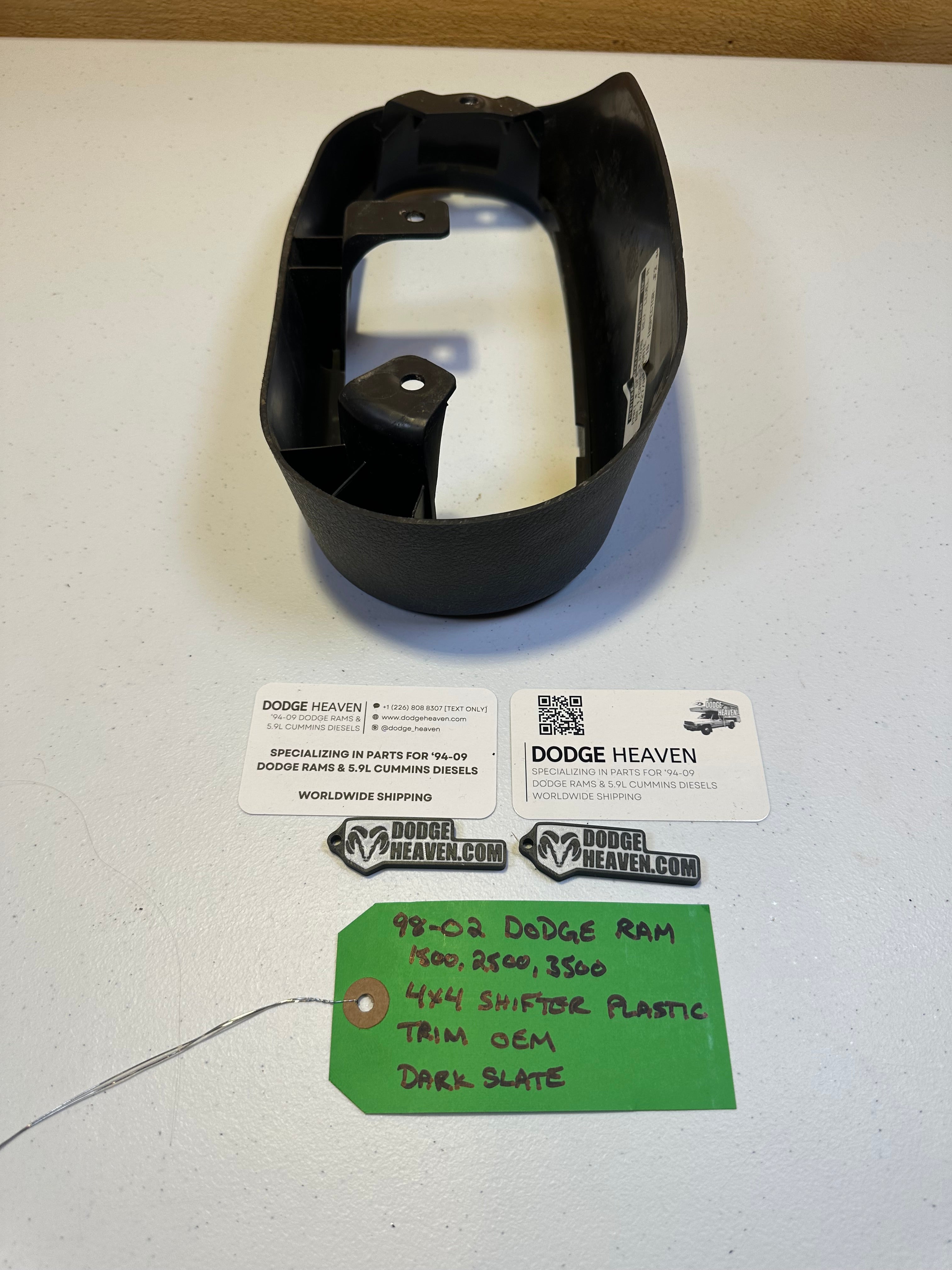 1998-2002 Dodge Ram 1500 2500 3500 4x4 Shifter Trim Console Dark Grey (OEM)