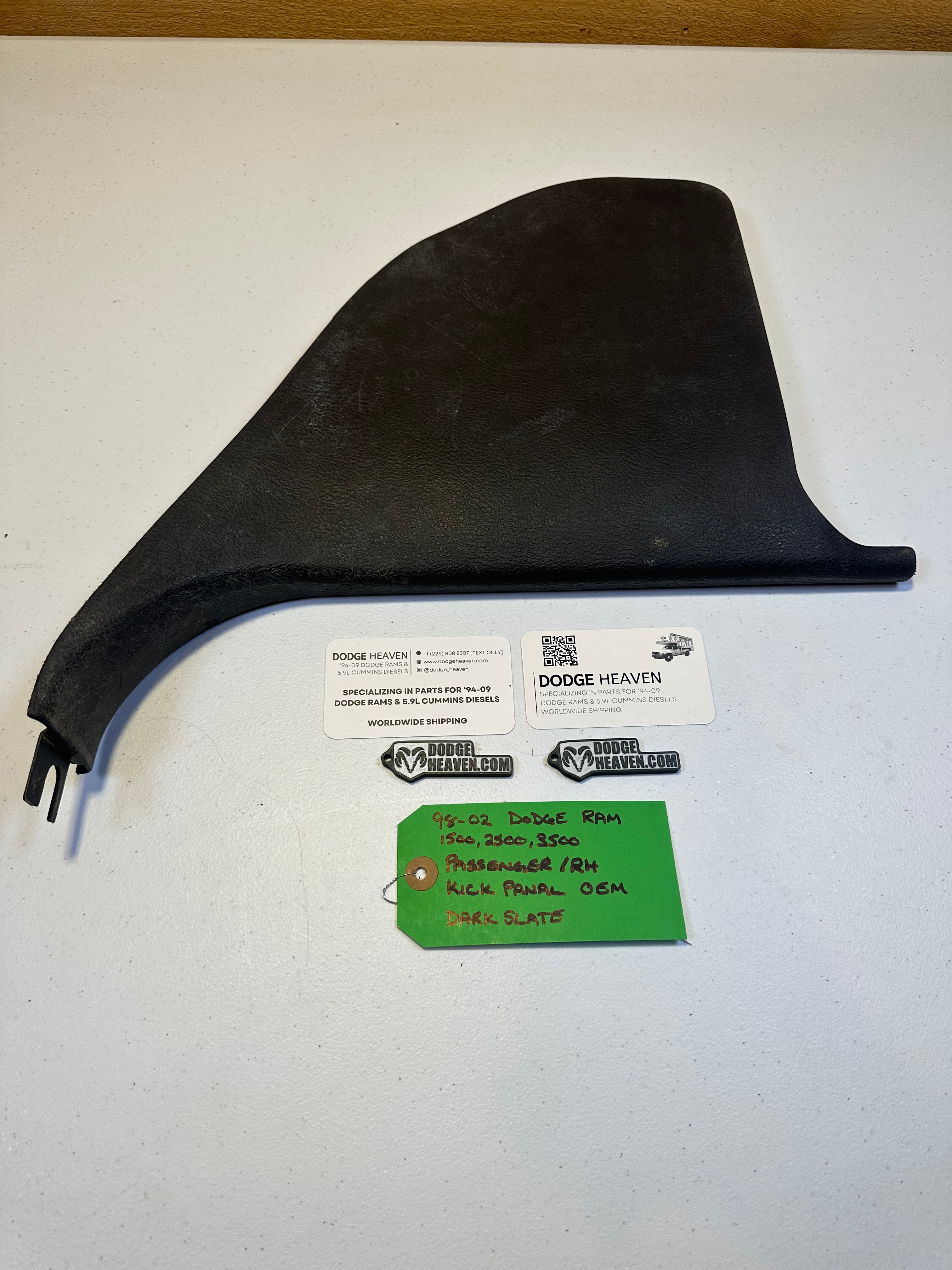 1998-2002 Dodge Ram 1500 2500 3500 Passenger-Side Kick Panel Dark Grey (OEM)
