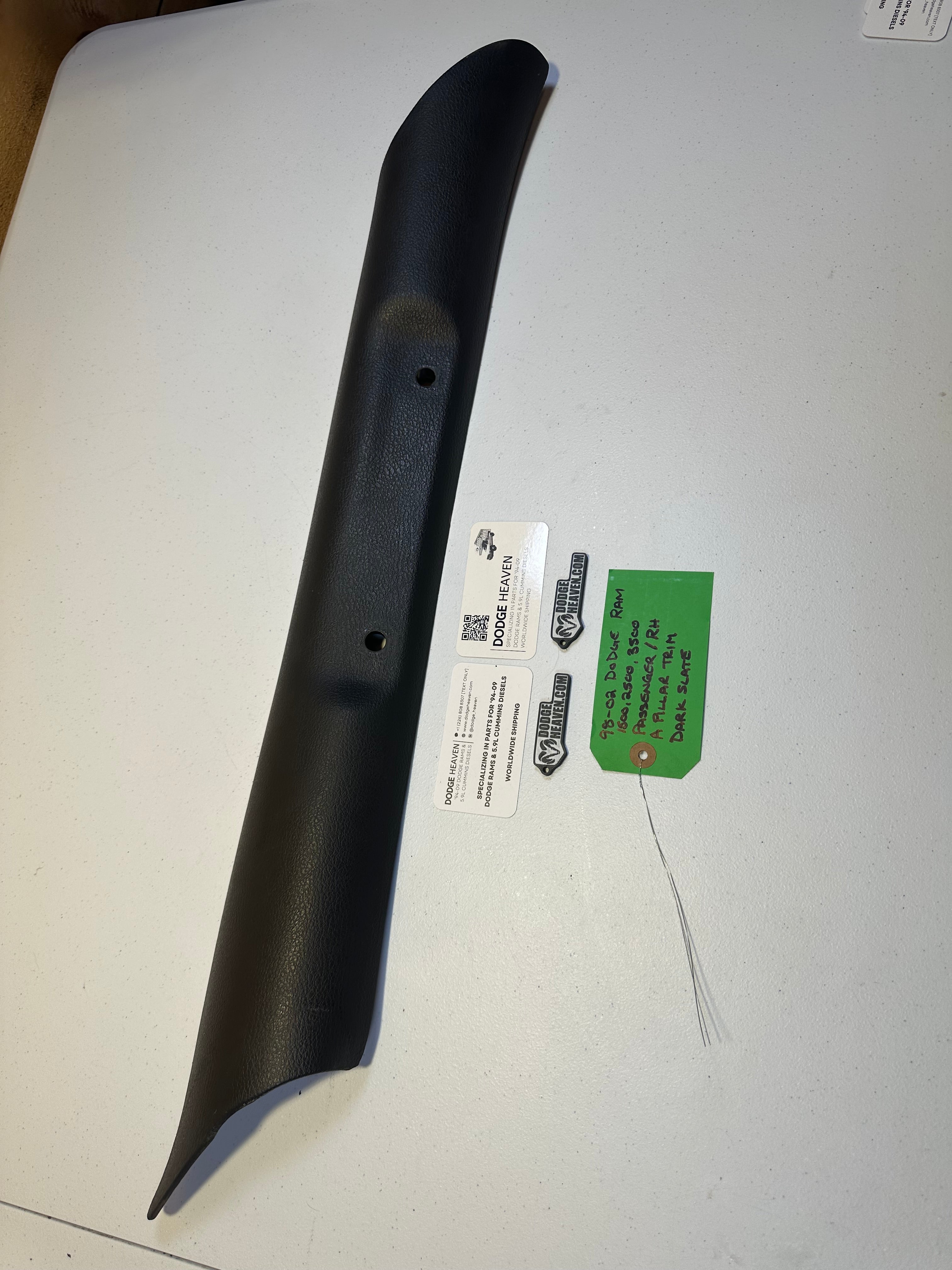 1998-2002 Dodge Ram 1500 2500 3500 Passenger-Side A Pillar Trim Dark Grey (OEM)