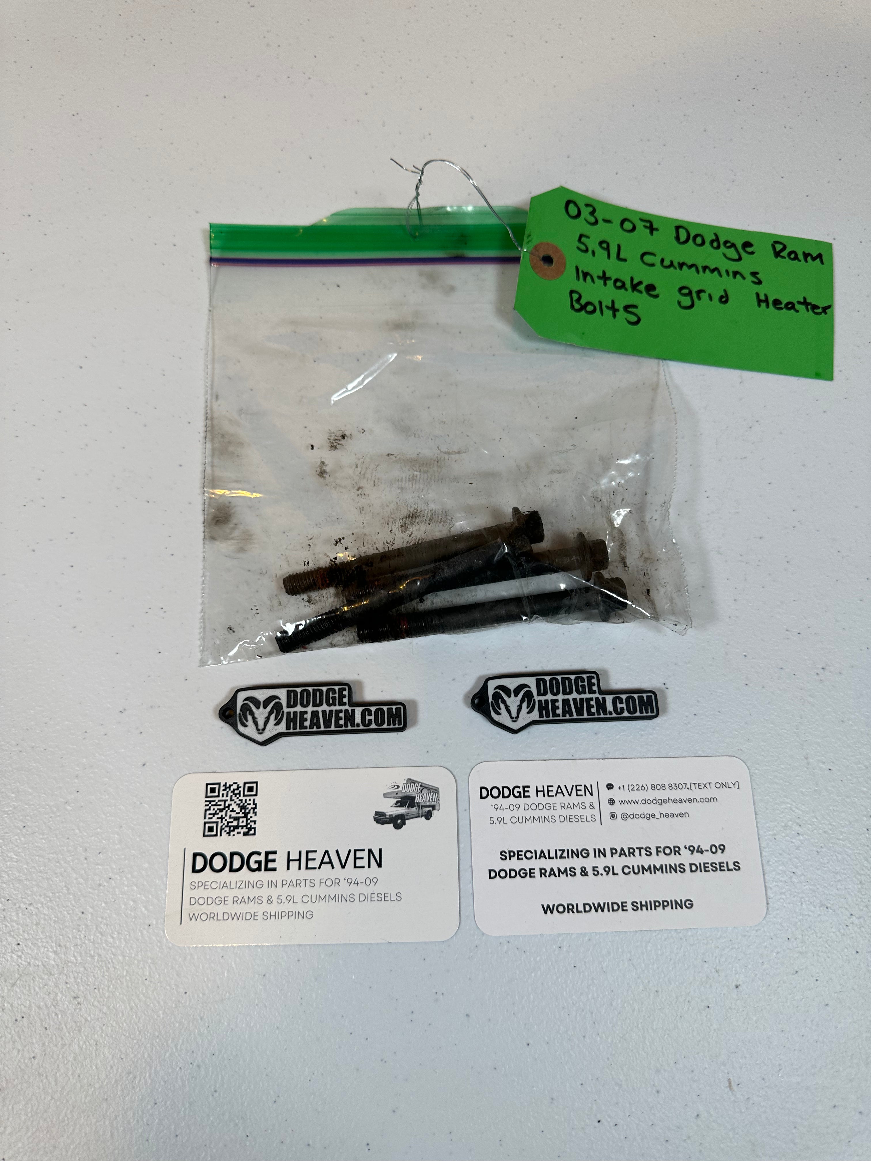 2003-2007 Dodge Ram 2500 3500 5.9L Cummins Grid Heater Intake Horn Bolts qty 4 (OEM)