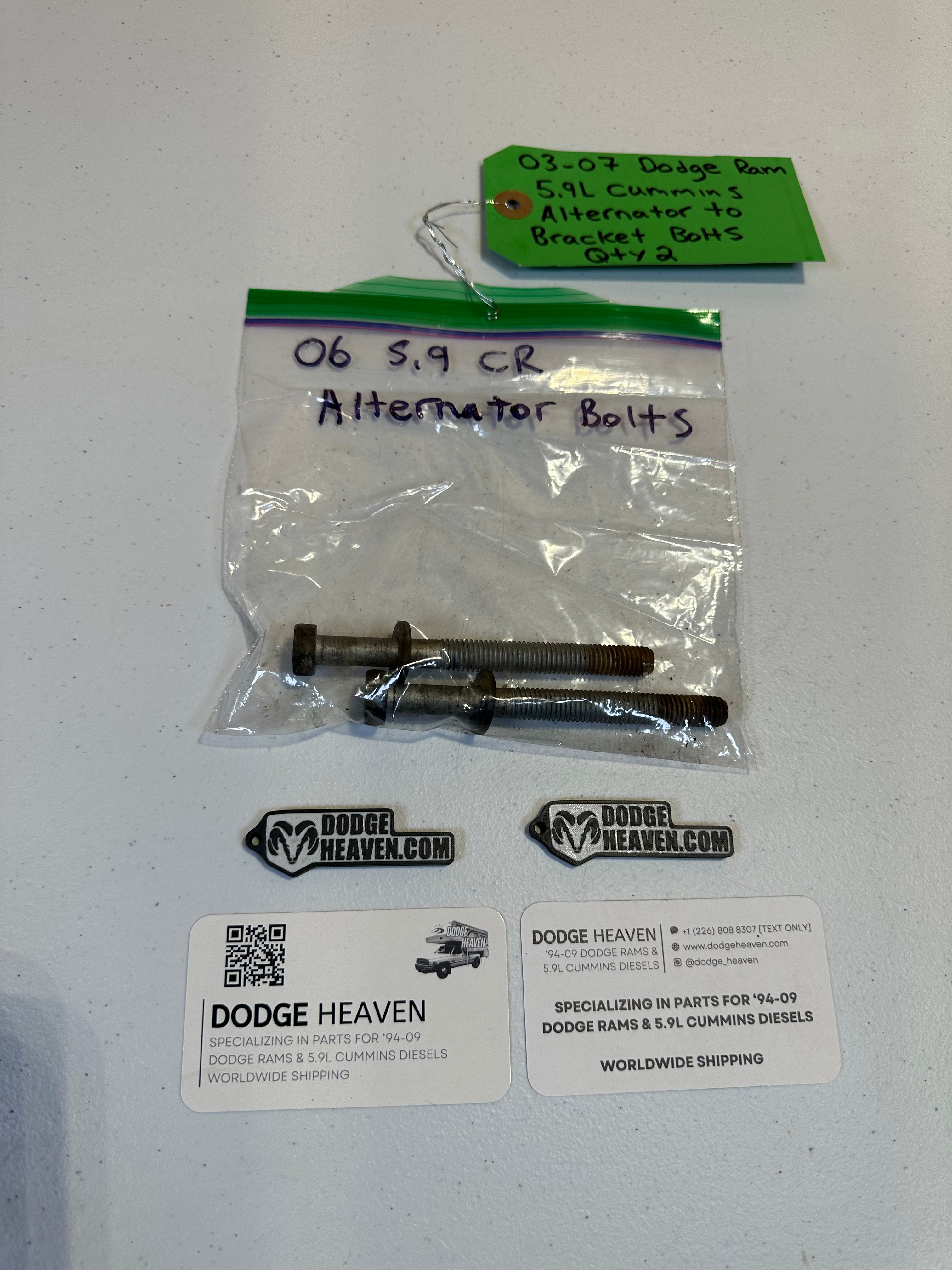 2003-2007 Dodge Ram 2500 3500 5.9L Cummins Alternator to Bracket Bolts qty 2 (OEM)