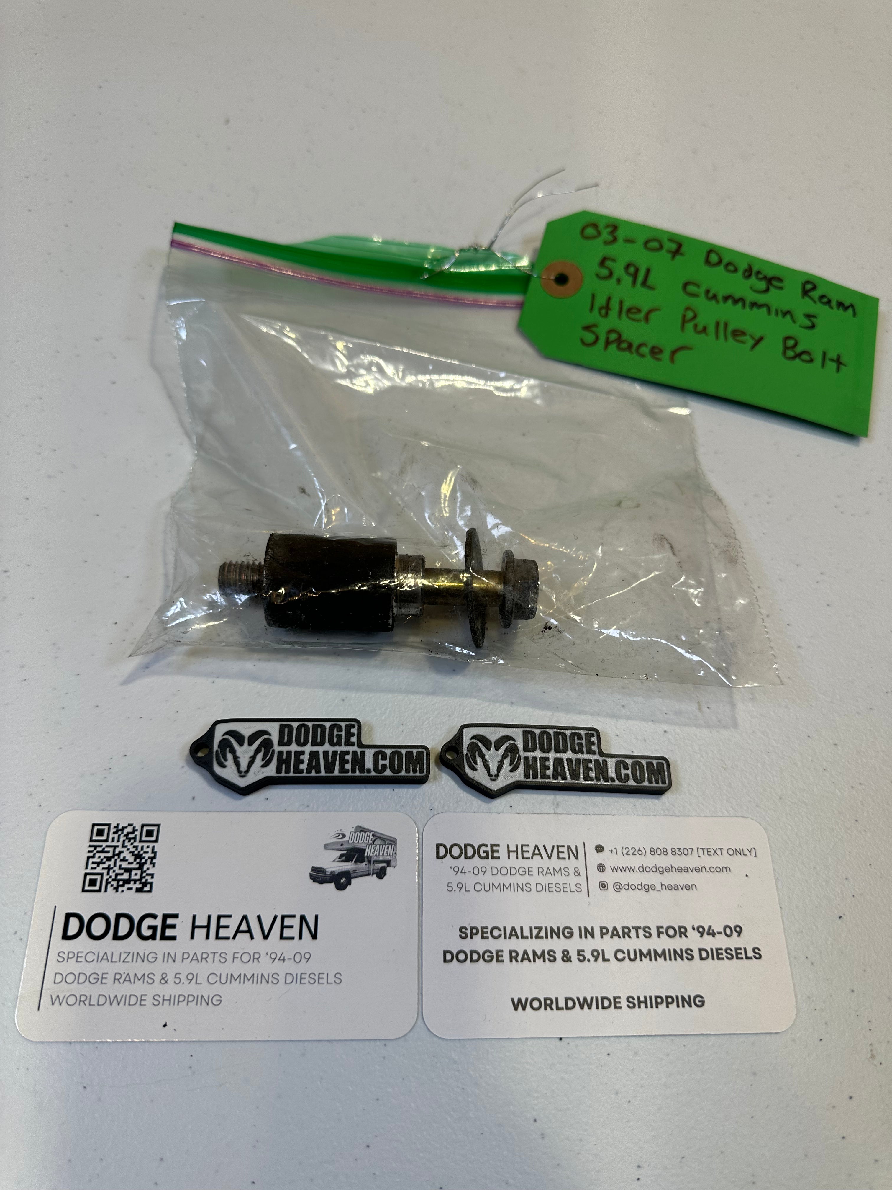 2003-2007 Dodge Ram 2500 3500 5.9L Cummins Idler Pulley Bolt and Spacer (OEM)