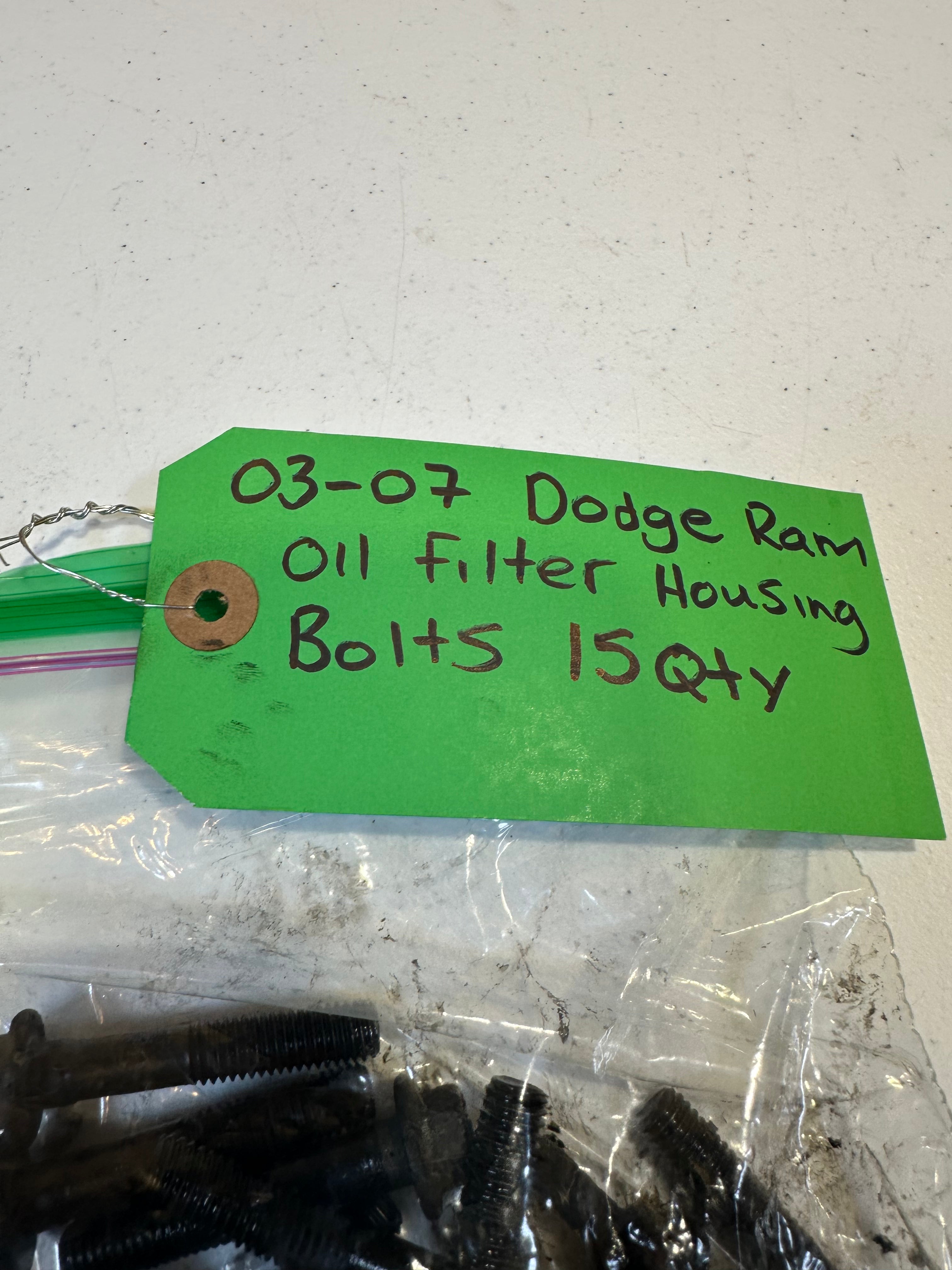 2003-2007 Dodge Ram 5.9L CR Cummins Oil Filter Housing Bolts qty 15 (OEM)