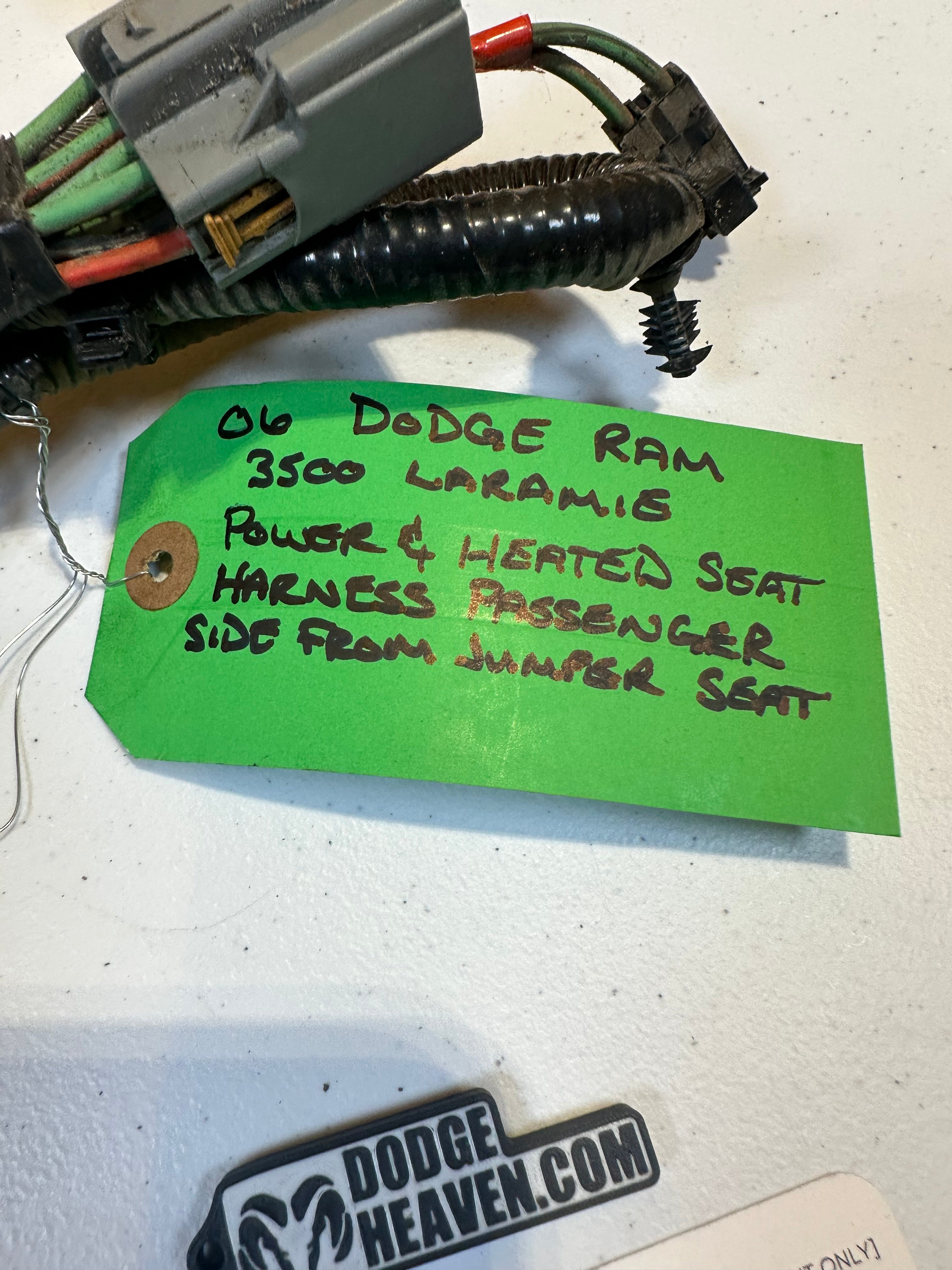 2006-2009 Dodge Ram Passenger-Side Seat Power Switch & Heated Seat Harness (OEM)