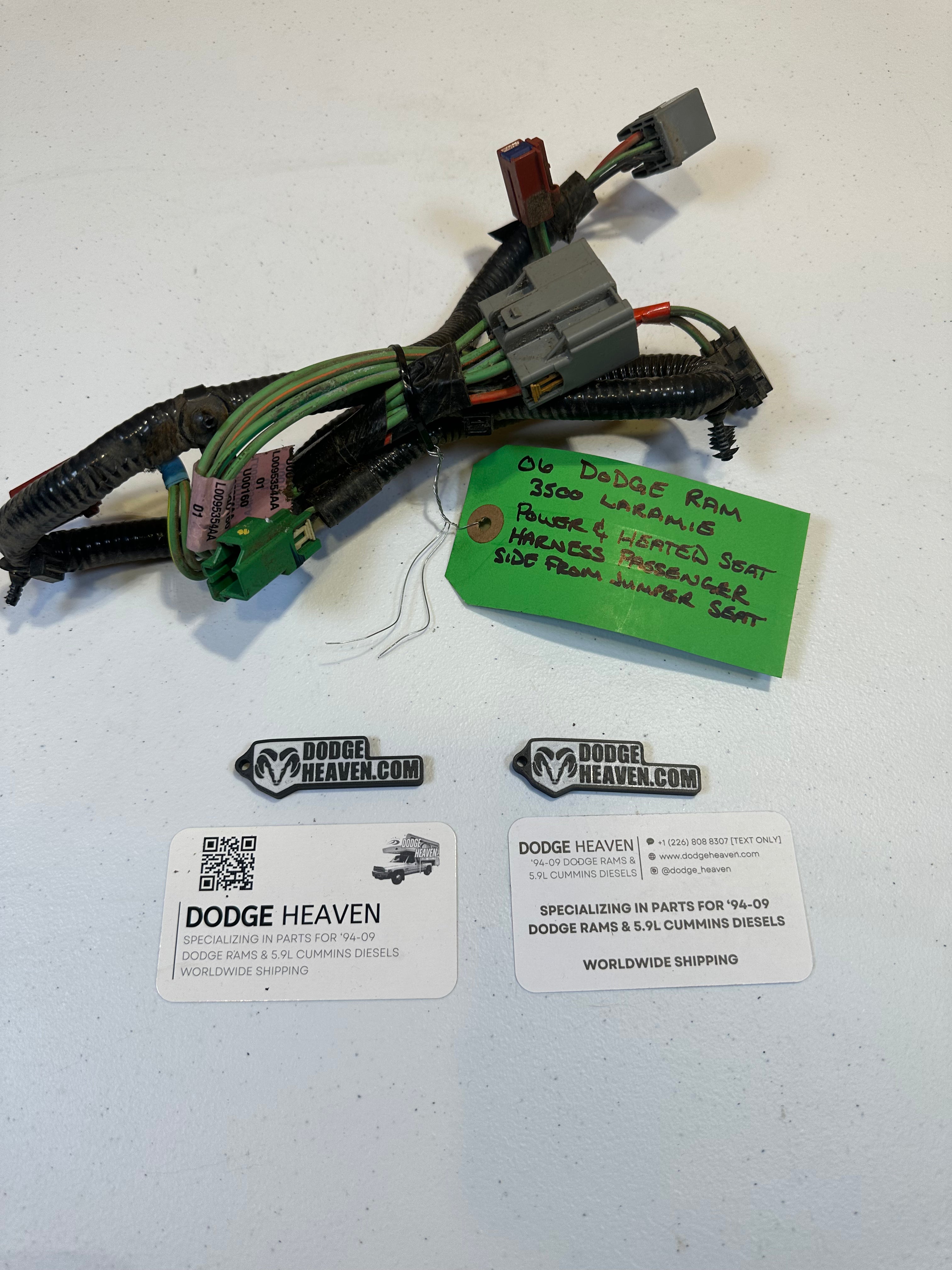 2006-2009 Dodge Ram Passenger-Side Seat Power Switch & Heated Seat Harness (OEM)