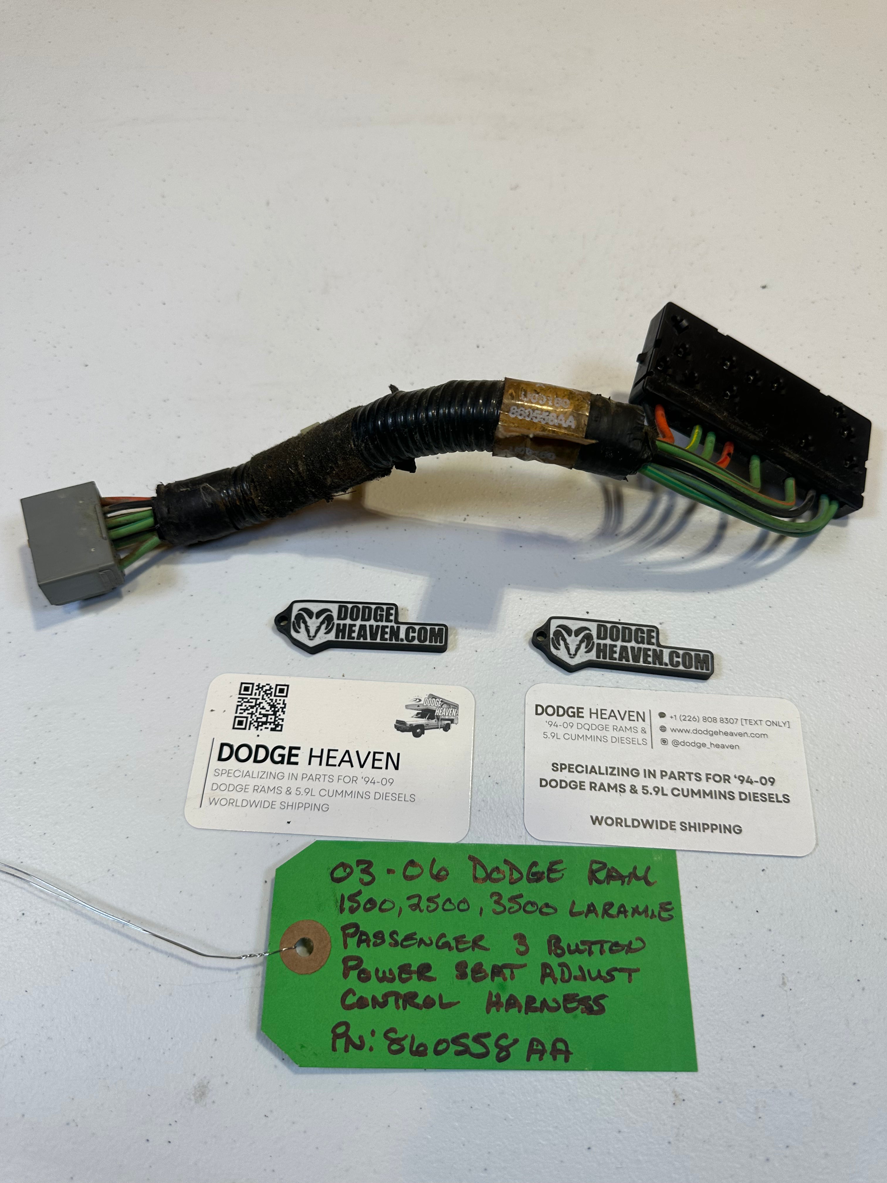 2003-2006 Dodge Ram Passenger-Side 3 Button Power Seat Adjustment Wiring Harness (OEM)