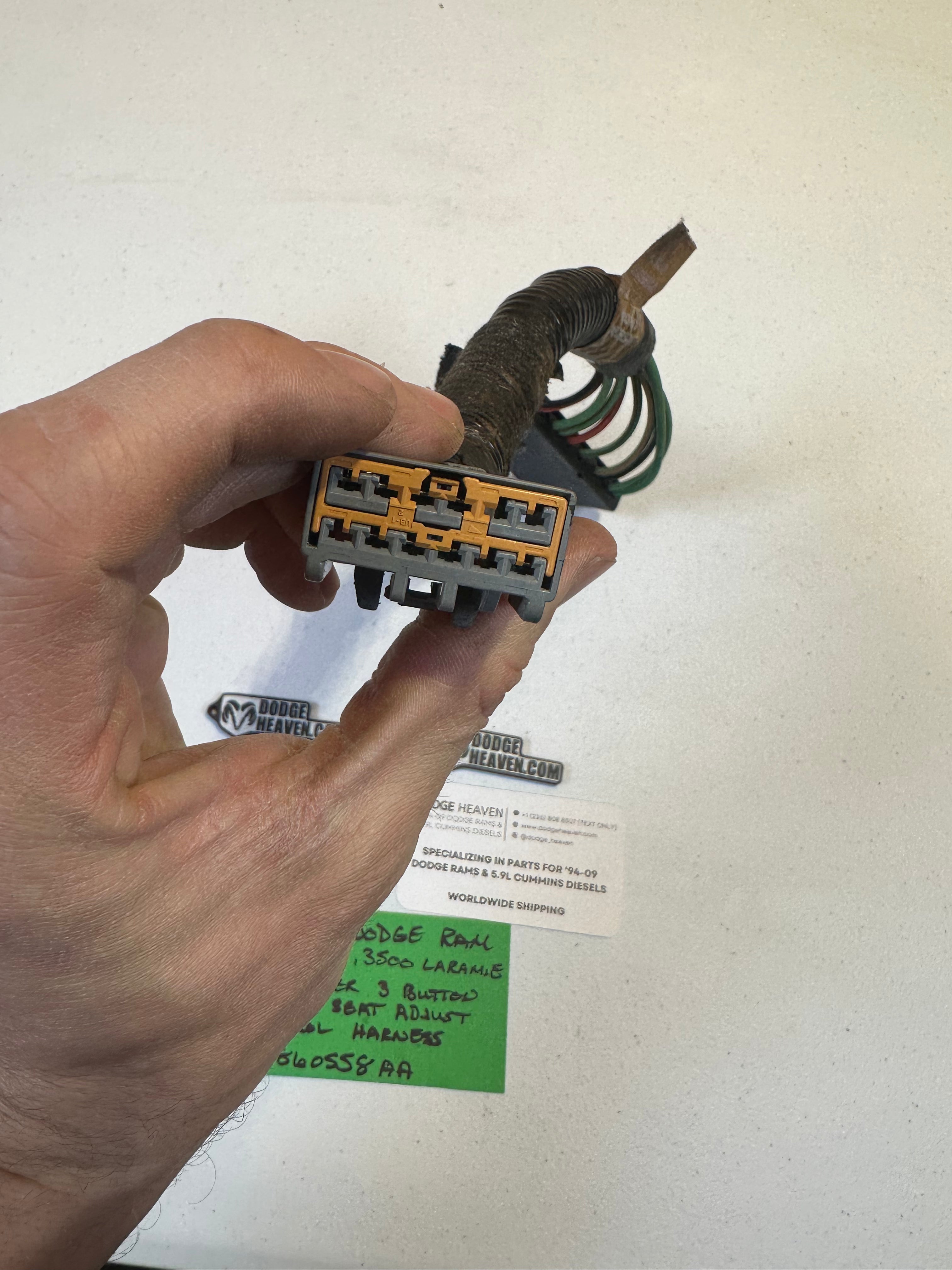 2003-2006 Dodge Ram Passenger-Side 3 Button Power Seat Adjustment Wiring Harness (OEM)